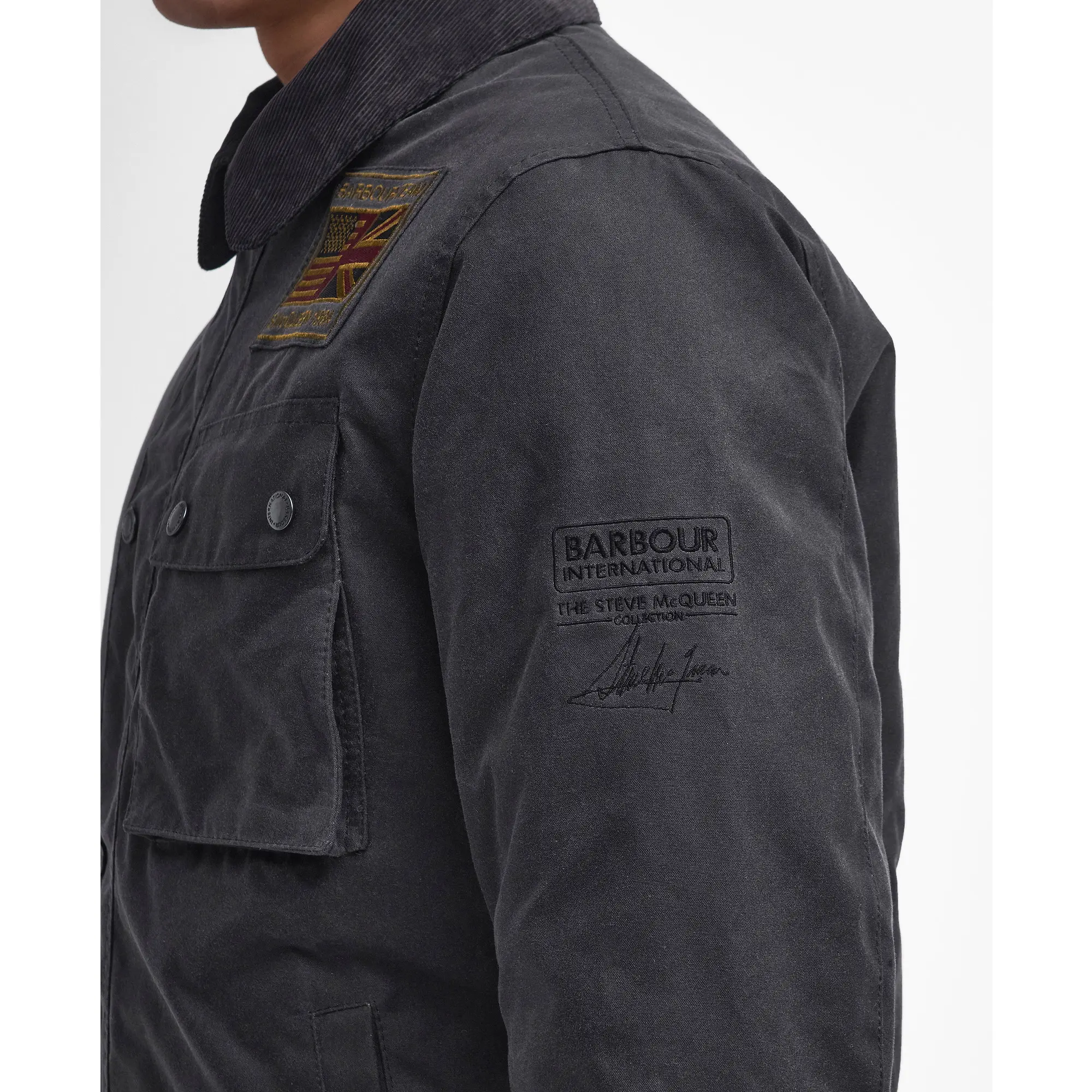 Product image 4 of 4 of Barbour International Men's Steve McQueen Workers Wax Jacket - Charcoal