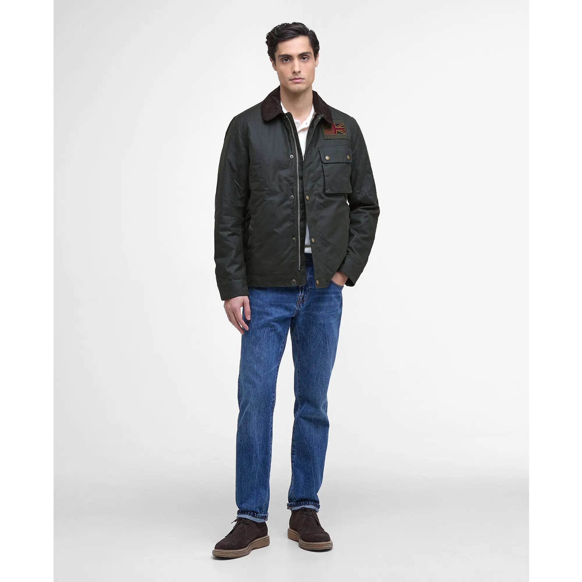 Product image 3 of 7 of Barbour International Men's Steve McQueen Workers Wax Jacket - Sage
