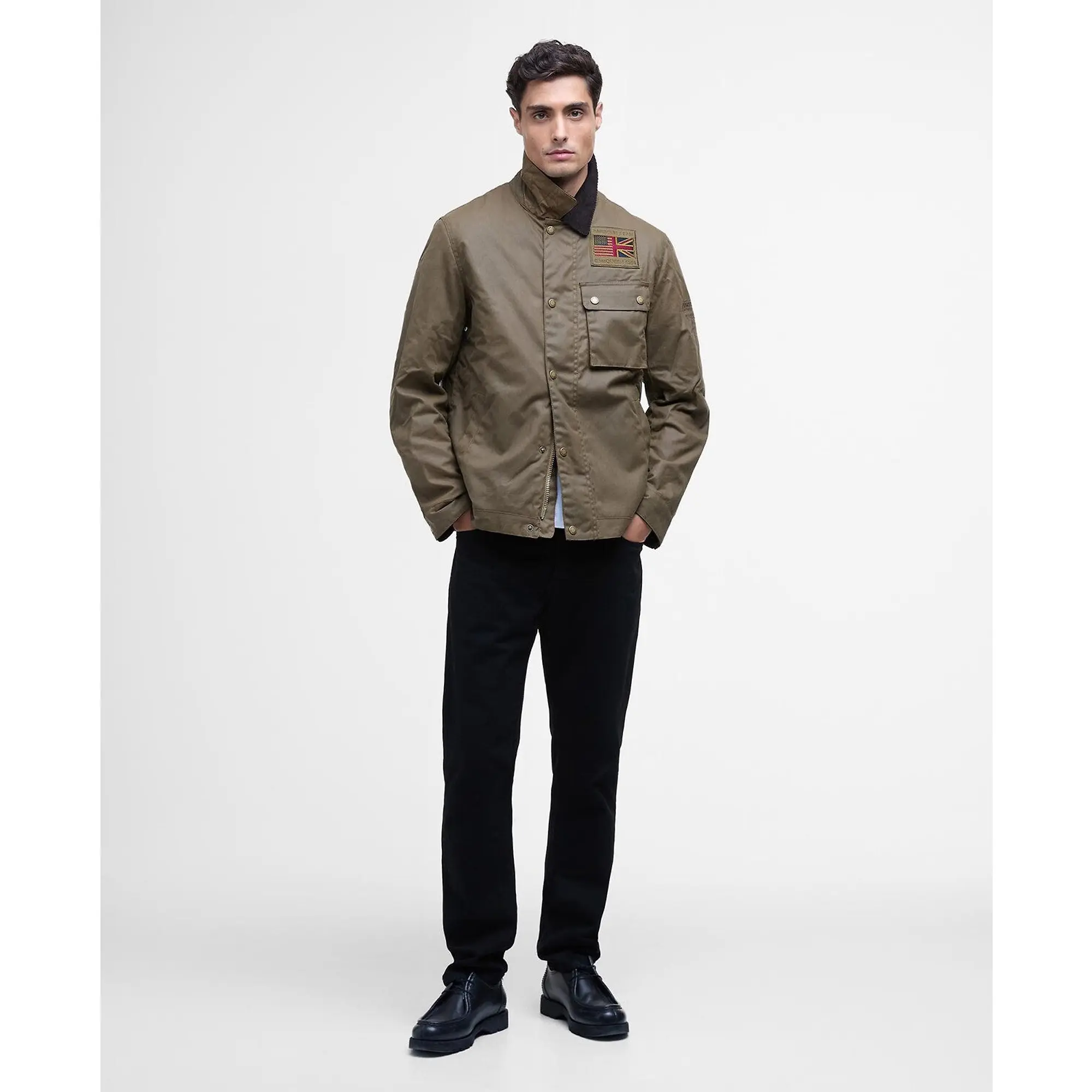 Product image 3 of 7 of Barbour International Men's Steve McQueen Workers Wax Jacket - Sand