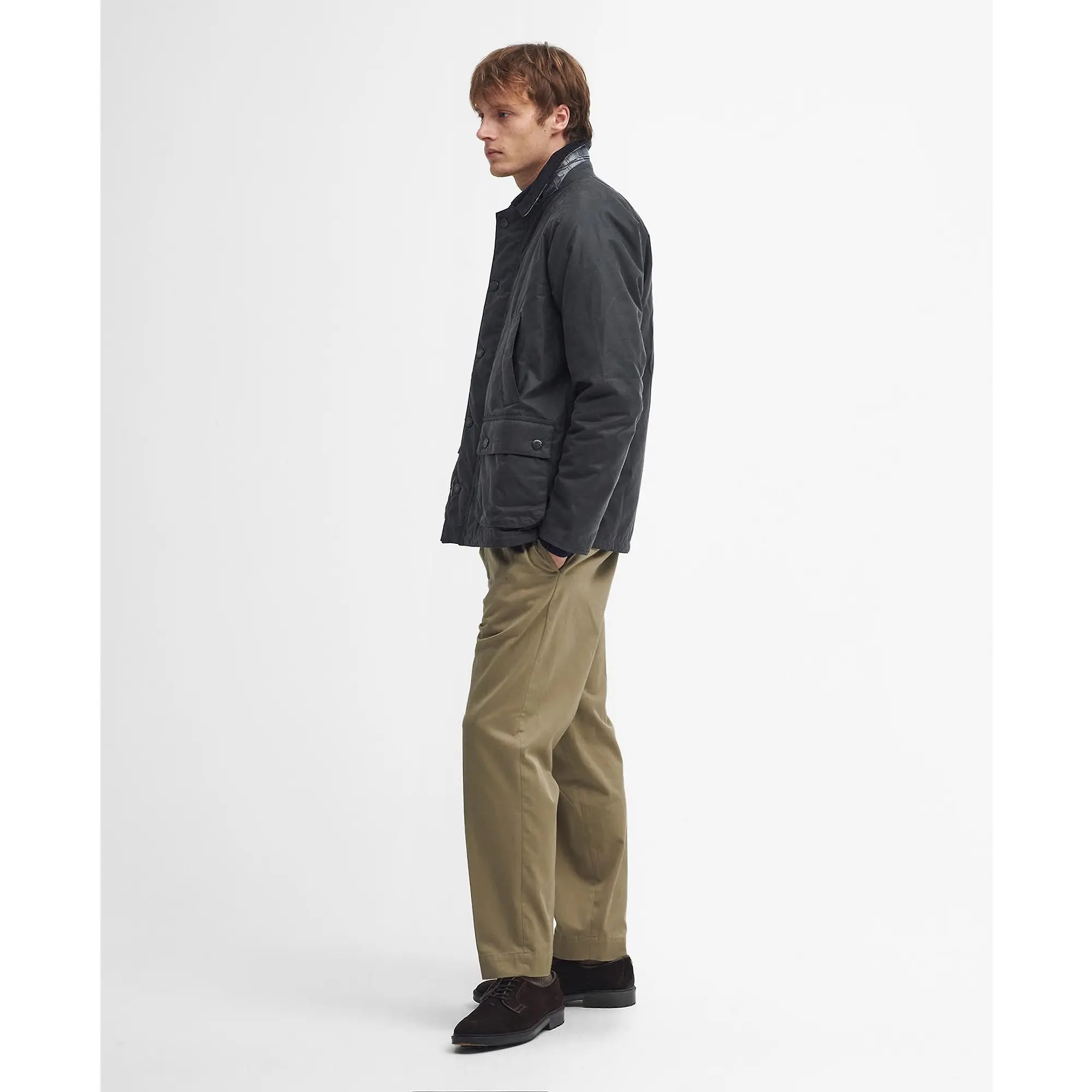 Product image 4 of 8 of Barbour Men's Ambleside Wax Jacket - Black/Blue Granite Tartan