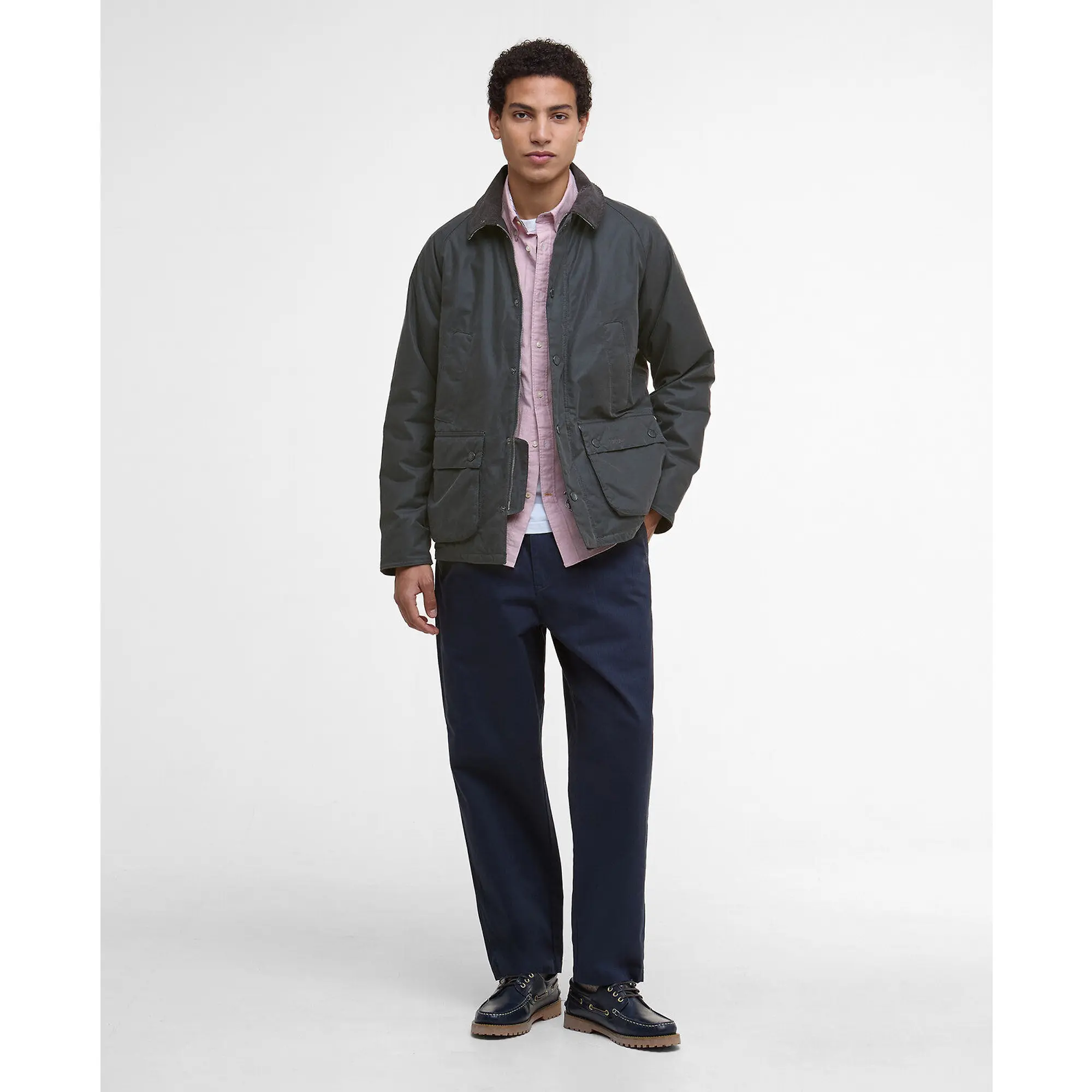 Product image 3 of 8 of Barbour Men's Ambleside Wax Jacket - Grey/Tartan
