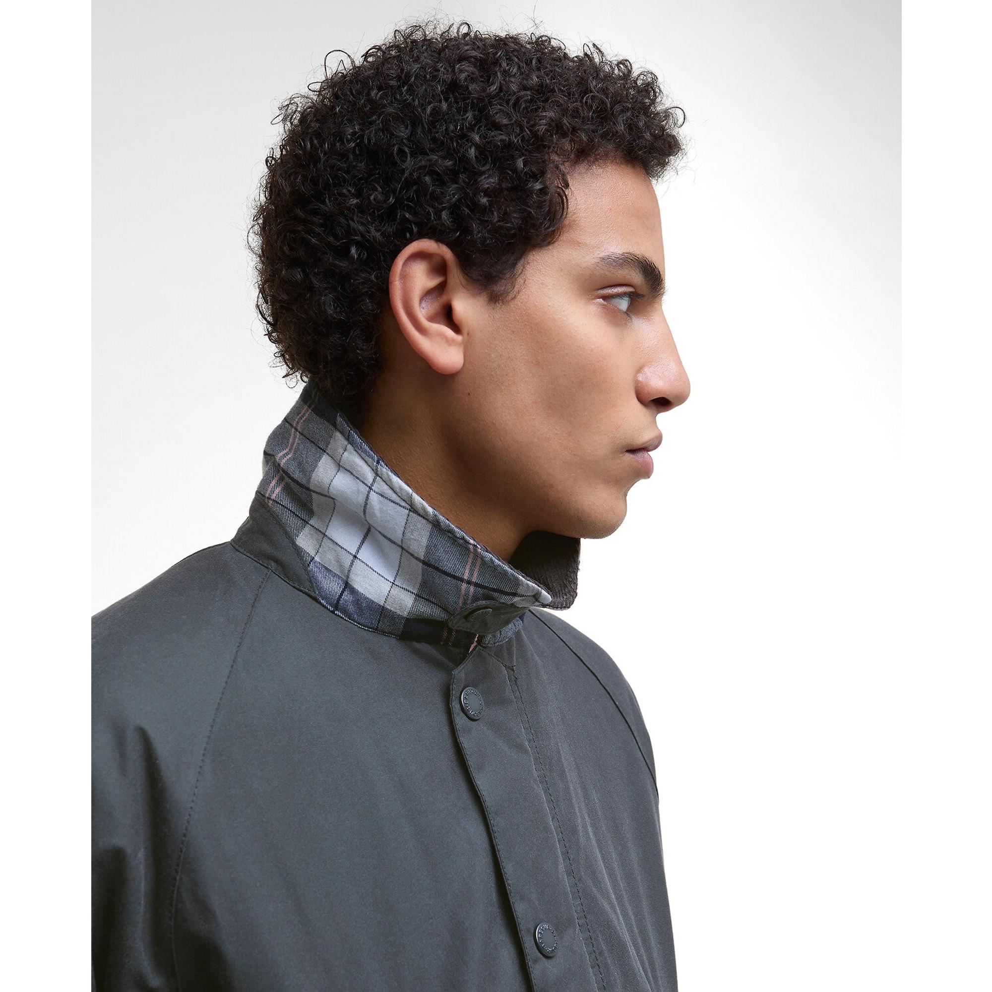 Barbour Men's Ambleside Wax Jacket - Grey/Tartan | British Attire
