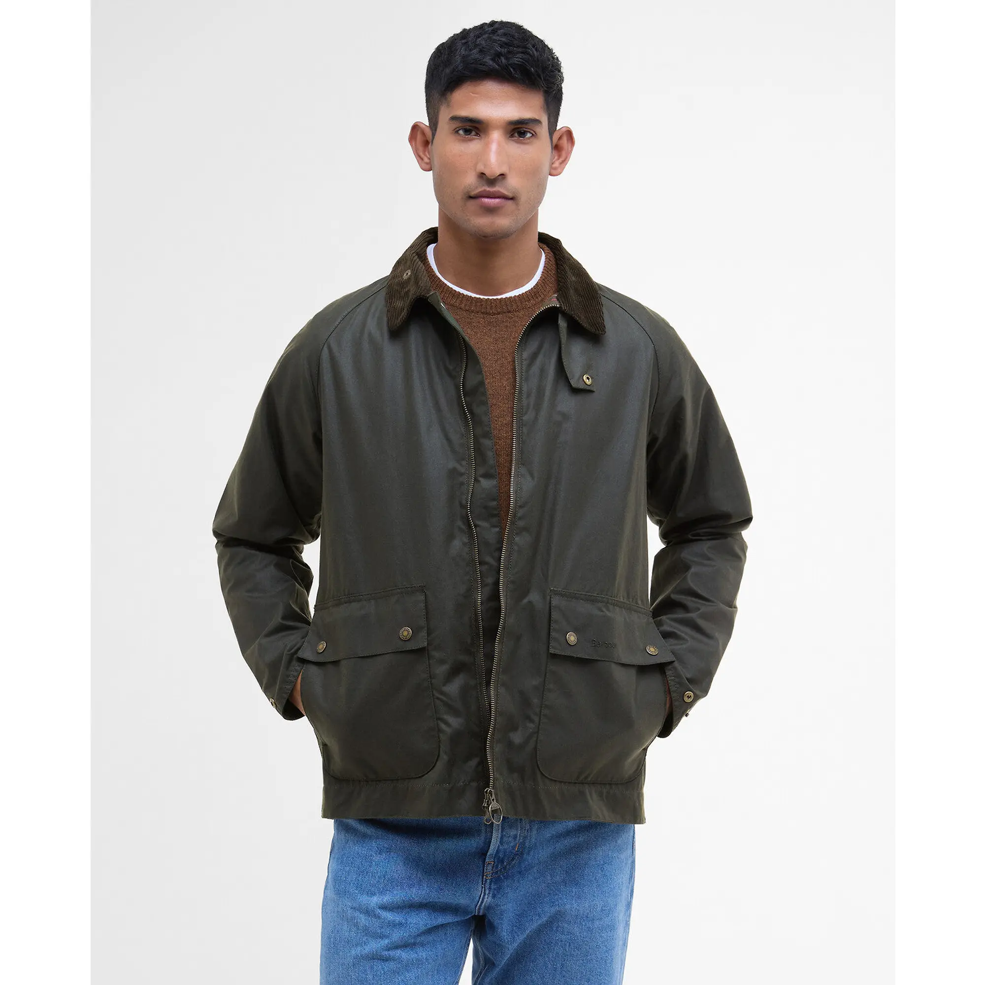 Product image 2 of 9 of Barbour Men's Short Bedale Wax Jacket - Fern
