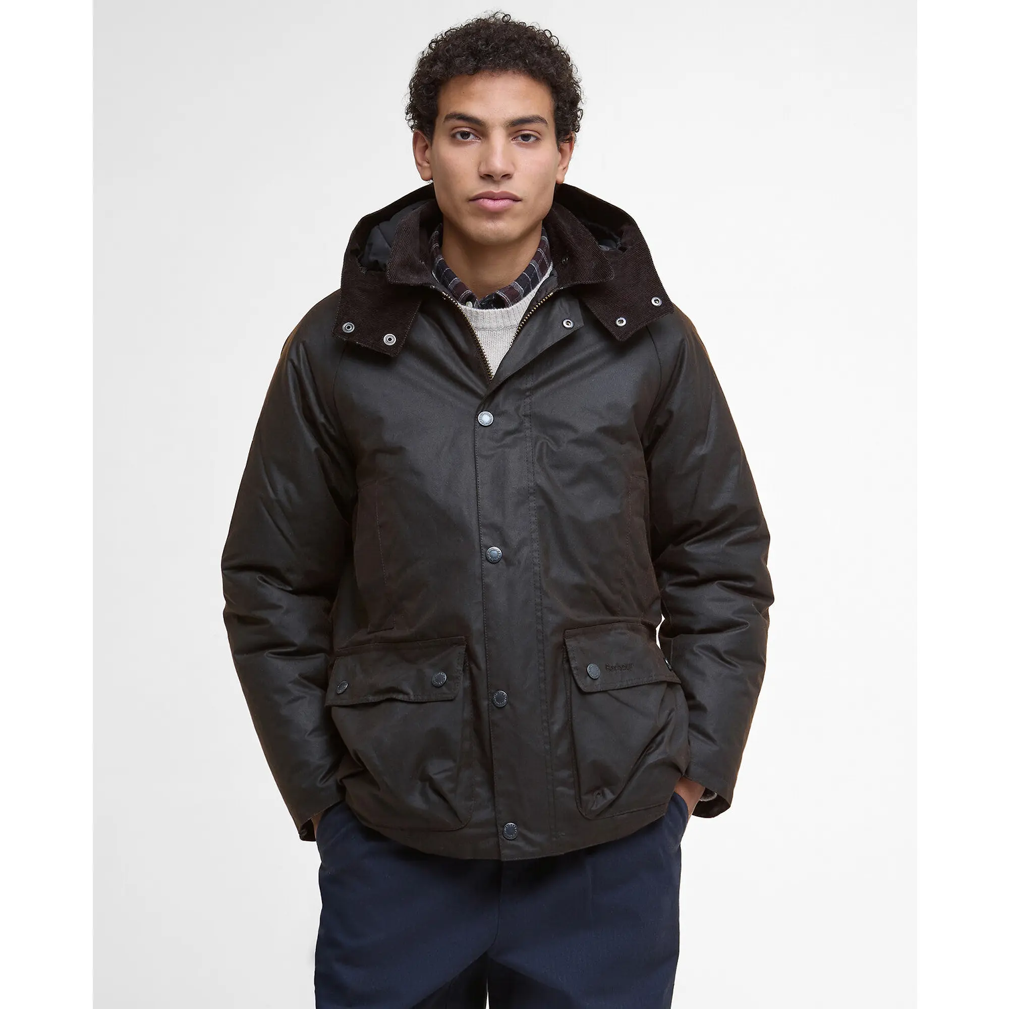 Product image 2 of 9 of Barbour Men's Modern Beaufort Waxed Jacket - Dark Brown/Midnight Oak