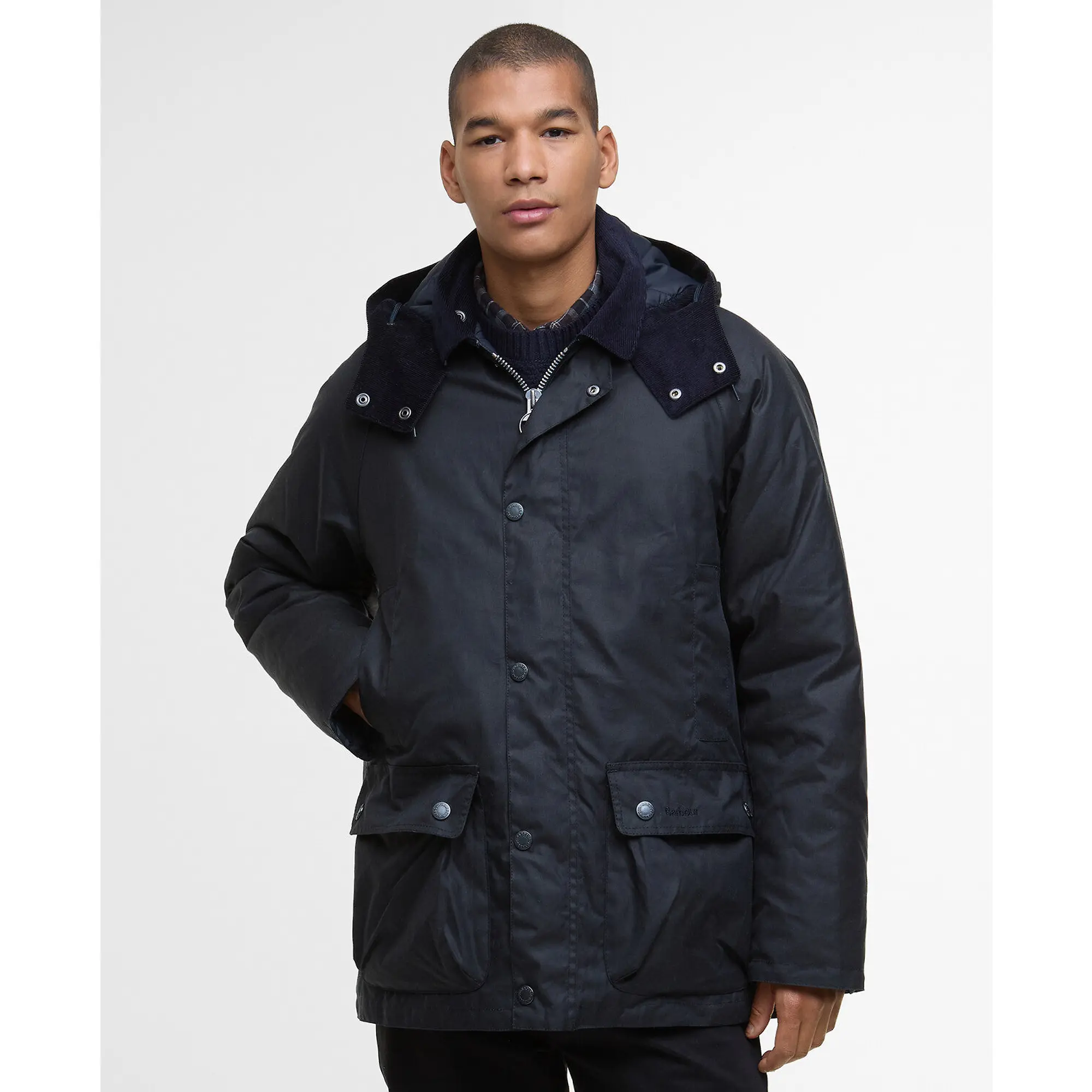 Product image 2 of 8 of Barbour Men's Modern Beaufort Waxed Jacket - Navy/Midnight Oak