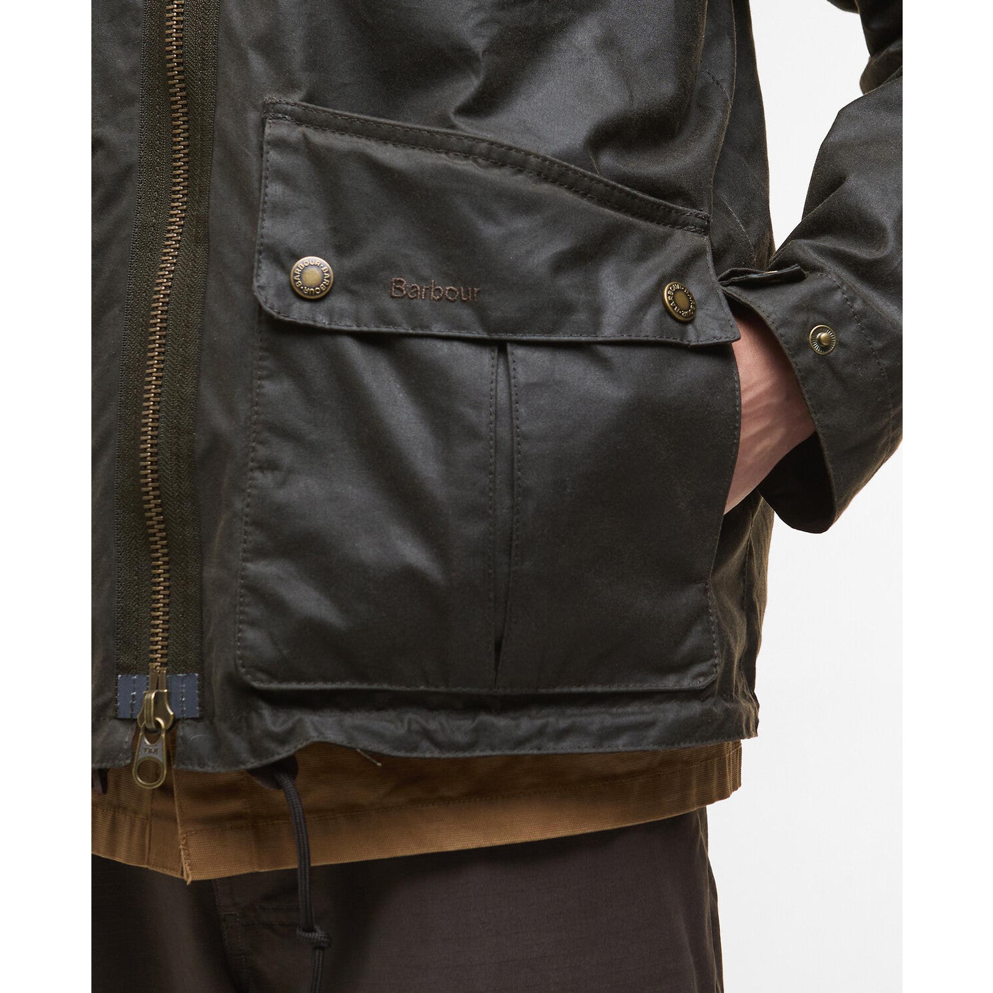 Barbour Men's Re-Engineered Bardon Spey Wax Jacket - Olive
