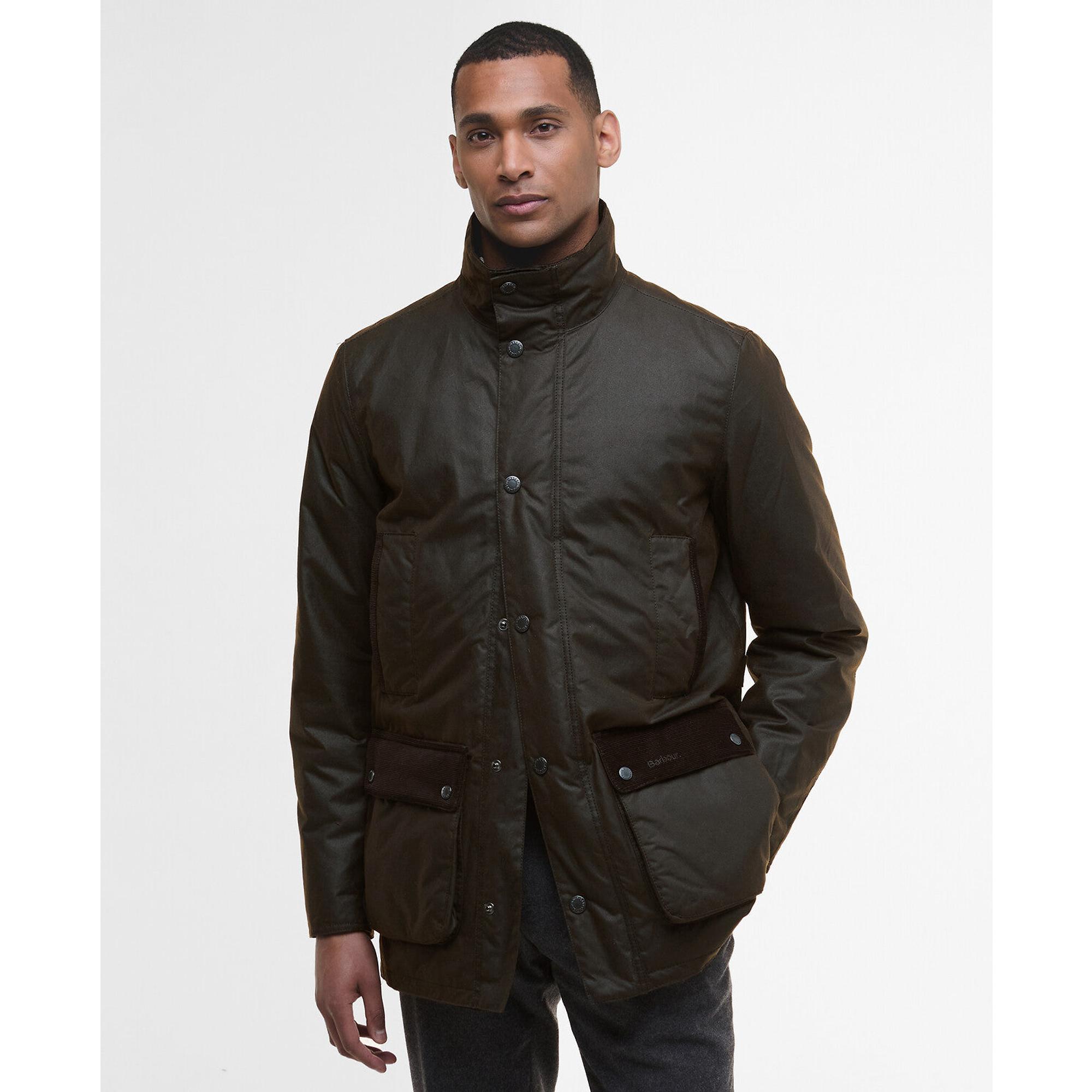 Barbour Men's Modern Border Wax Jacket - Dark Brown | British Attire