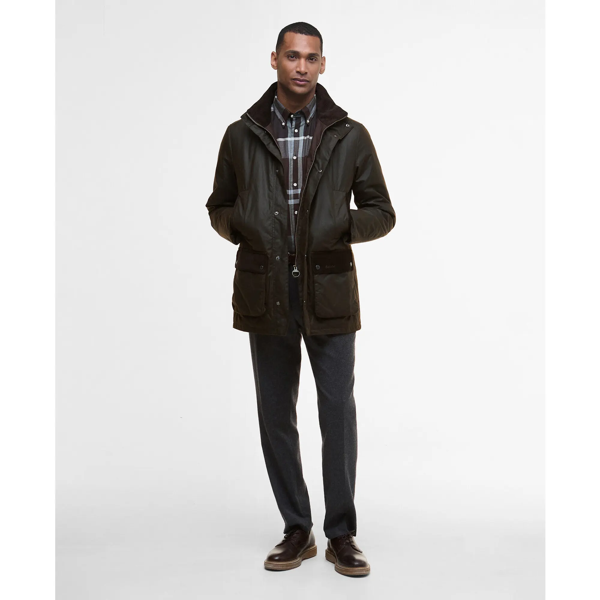 Product image 3 of 8 of Barbour Men's Modern Border Wax Jacket - Dark Brown