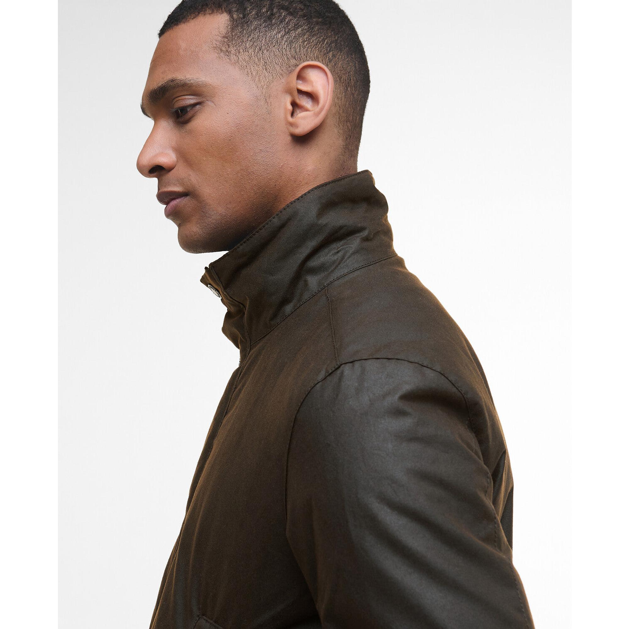 Barbour Men's Modern Border Wax Jacket - Dark Brown | British Attire