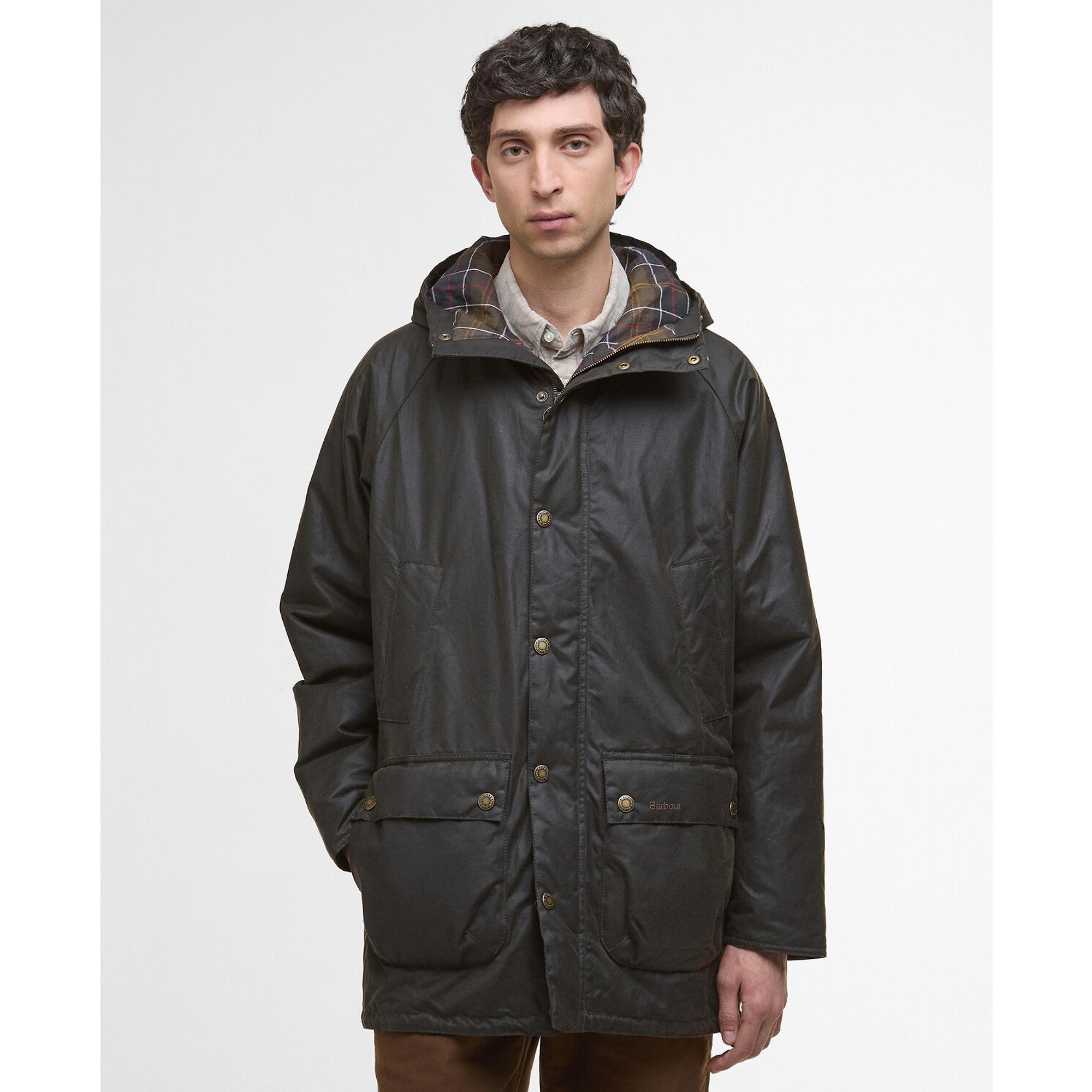 Barbour Men's Bedale Wax Parka - Olive | British Attire