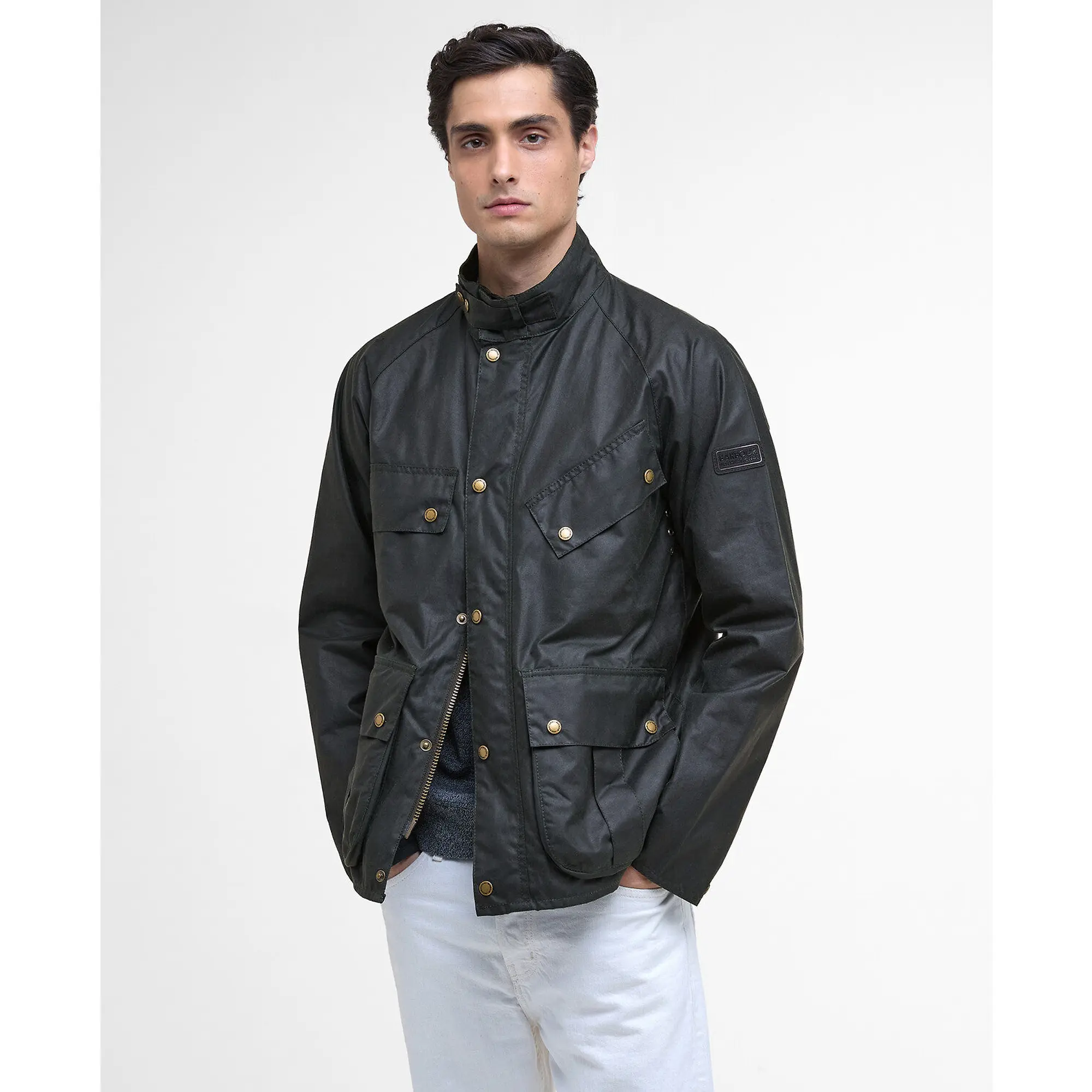 Product image 2 of 9 of Barbour International Men's Bilston Wax Jacket - Sage