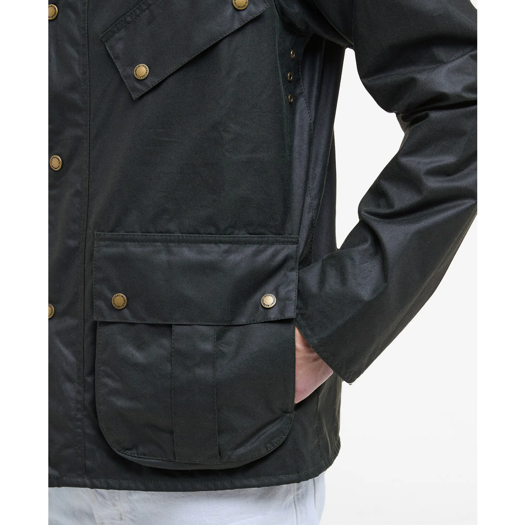 Product image 8 of 9 of Barbour International Men's Bilston Wax Jacket - Sage