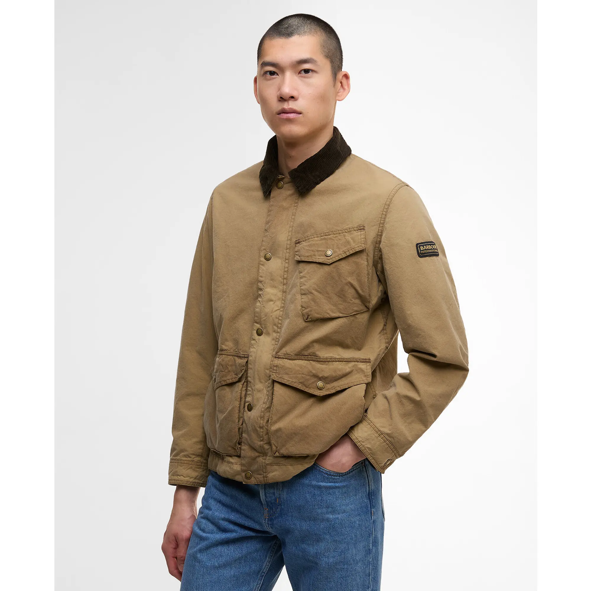 Product image 2 of 7 of Barbour International Men's Drifter Washed Wax Jacket - Sand