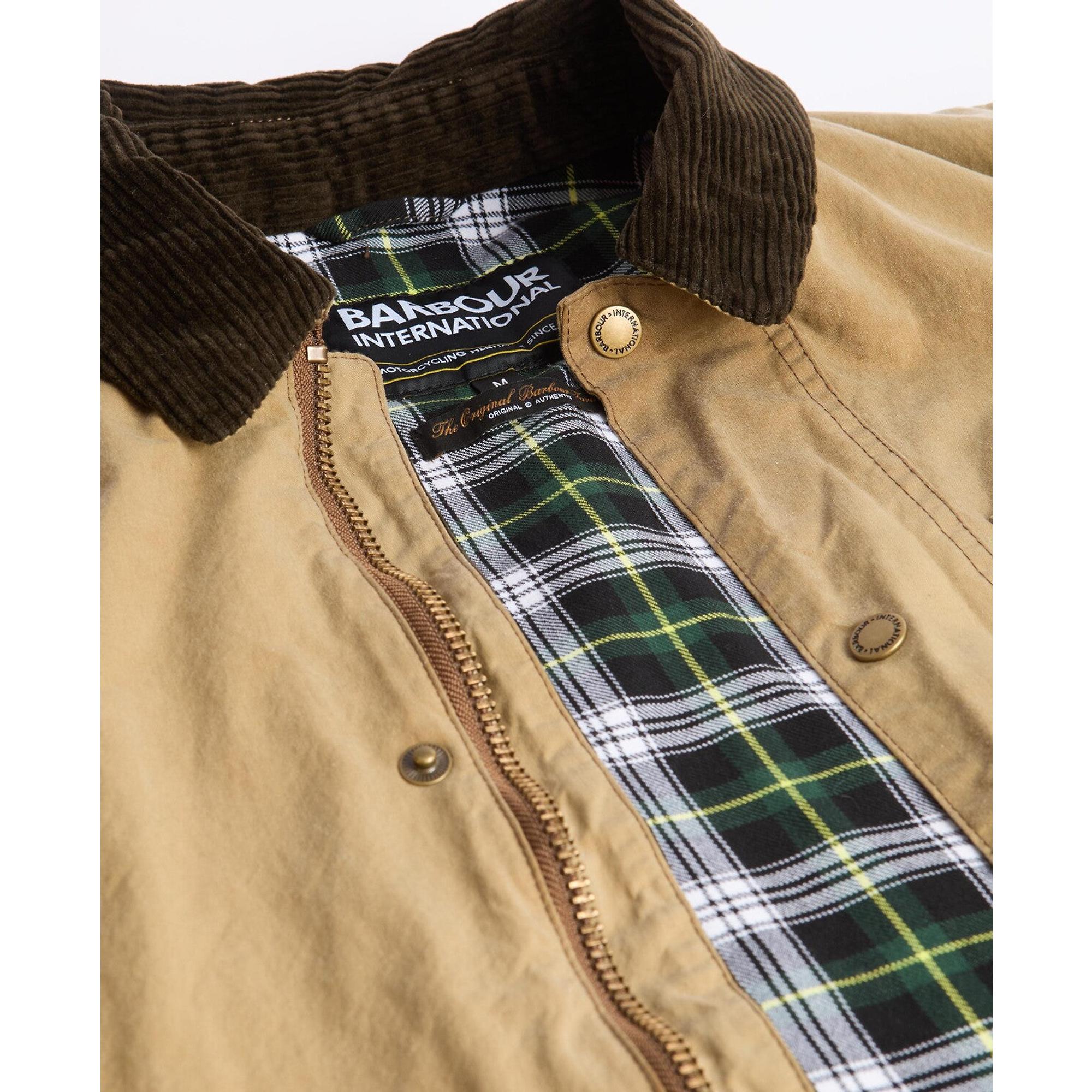 Barbour International Men's Drifter Washed Wax Jacket - Sand Barbour International Men's Drifter Washed Wax Jacket - Sand