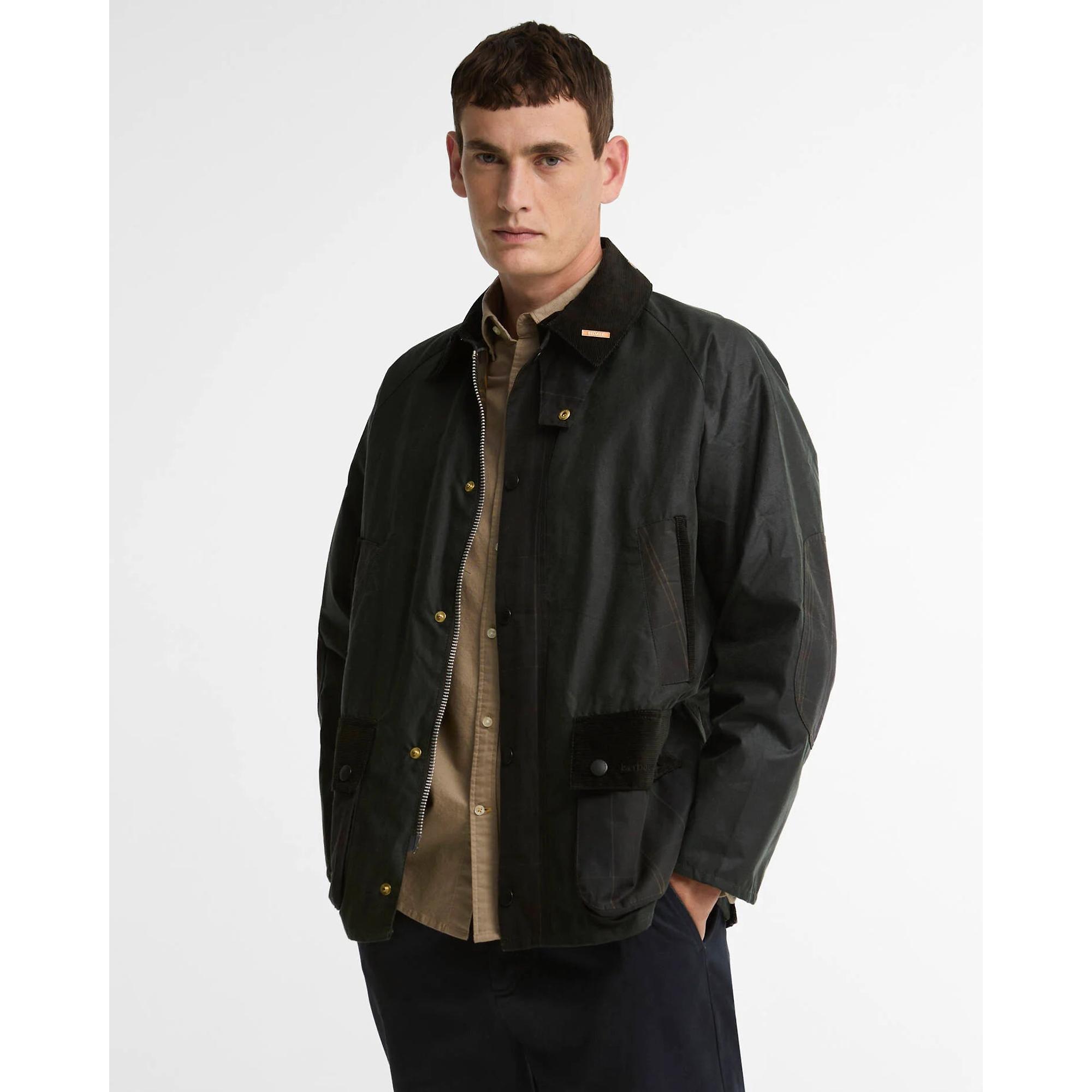 Barbour Men's Icons Patch Bedale Waxed Jacket - Sage | British Attire