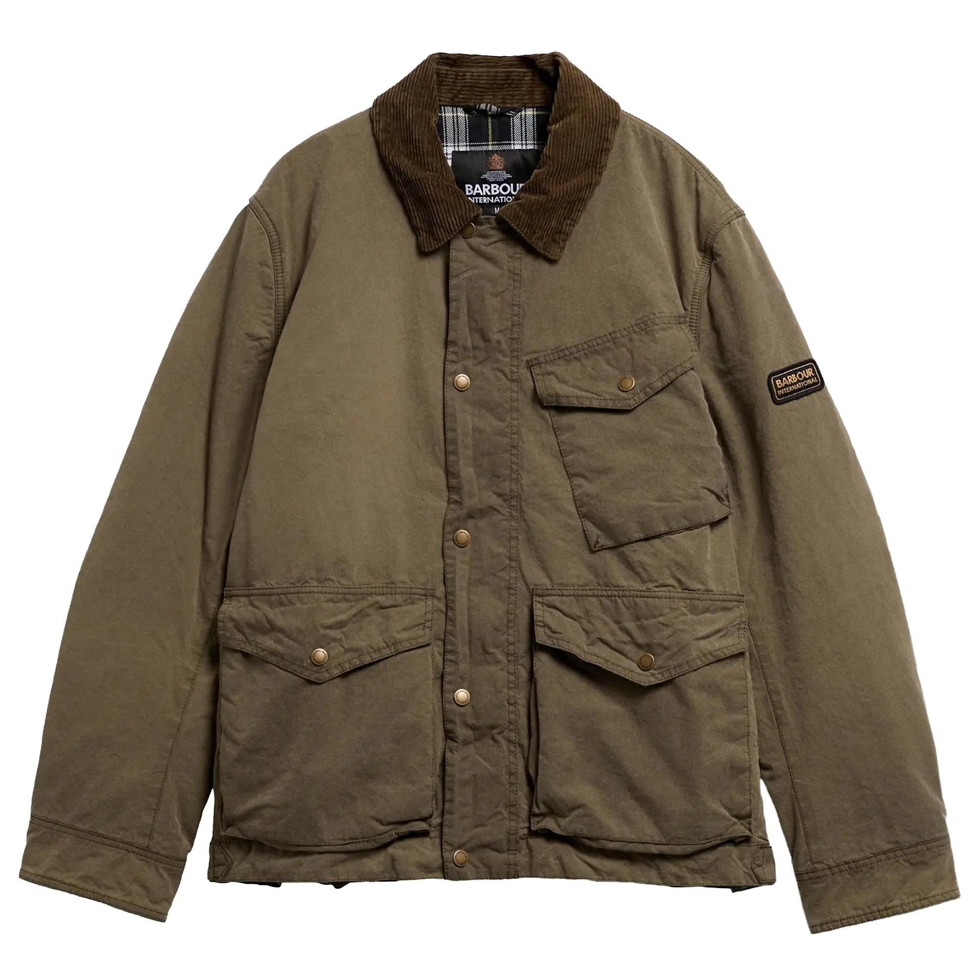 Product image 1 of 6 of Barbour International Men's Winter Drifter Washed Waxed Jacket - Olive Night