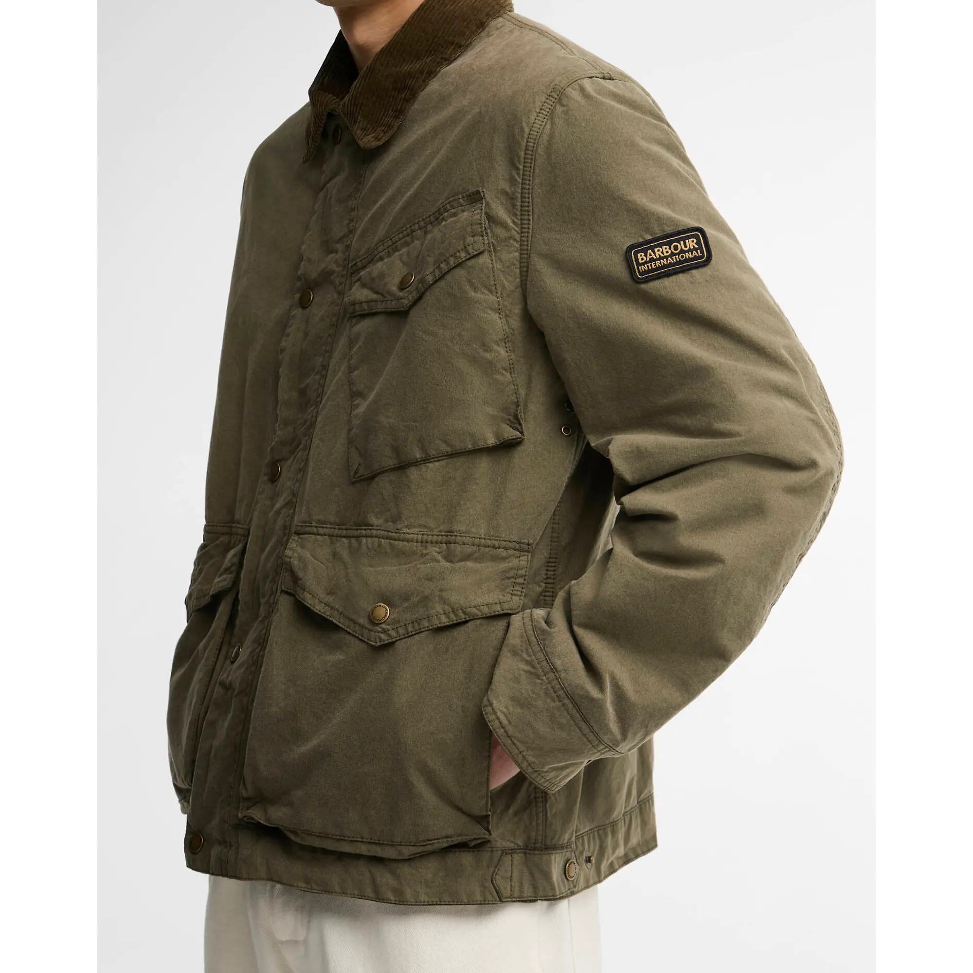 Product image 6 of 6 of Barbour International Men's Winter Drifter Washed Waxed Jacket - Olive Night