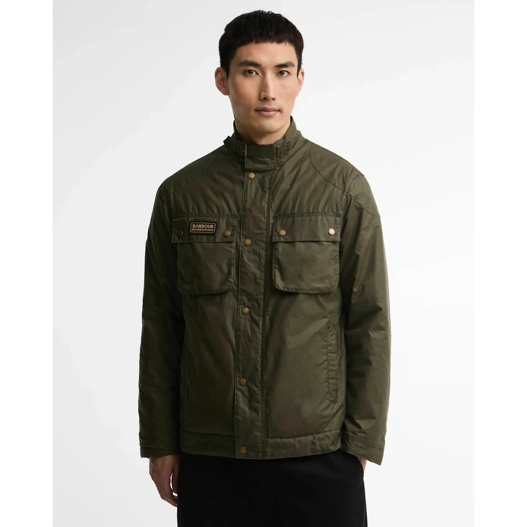 Product image 2 of 7 of Barbour International Men's Winter Merton Waxed Jacket - Olive Night