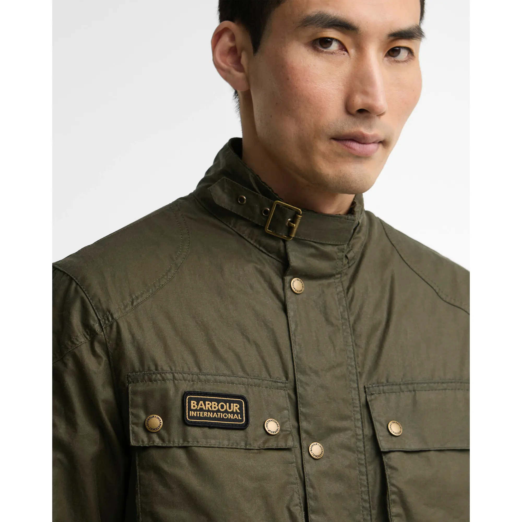 Product image 5 of 7 of Barbour International Men's Winter Merton Waxed Jacket - Olive Night