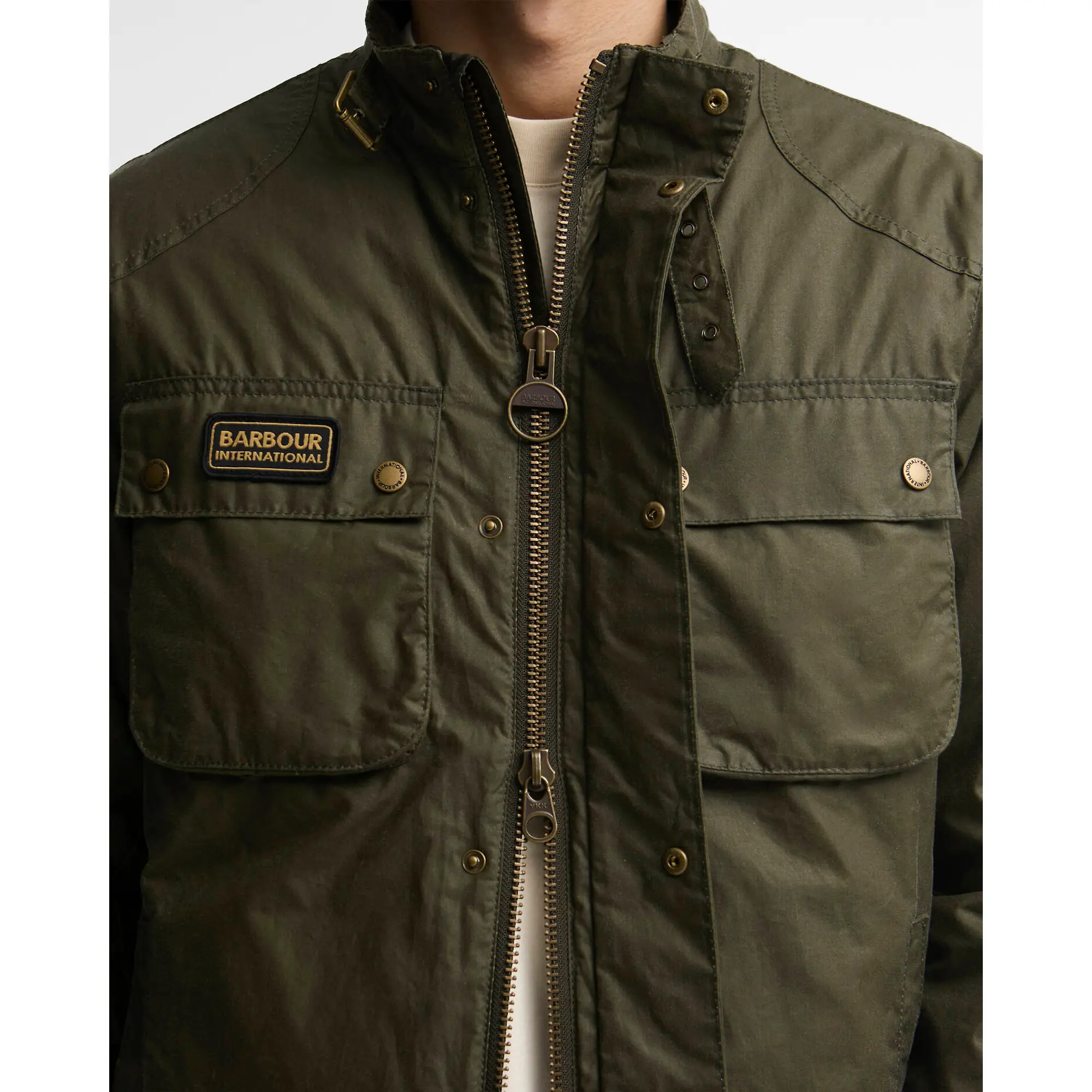 Product image 6 of 7 of Barbour International Men's Winter Merton Waxed Jacket - Olive Night