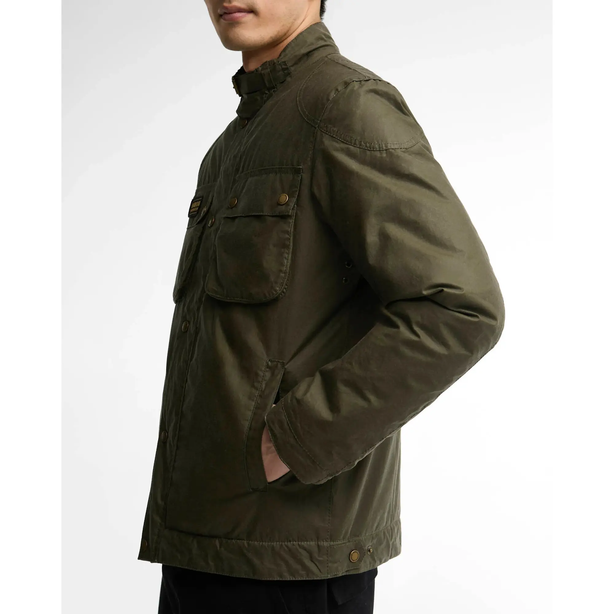 Product image 7 of 7 of Barbour International Men's Winter Merton Waxed Jacket - Olive Night