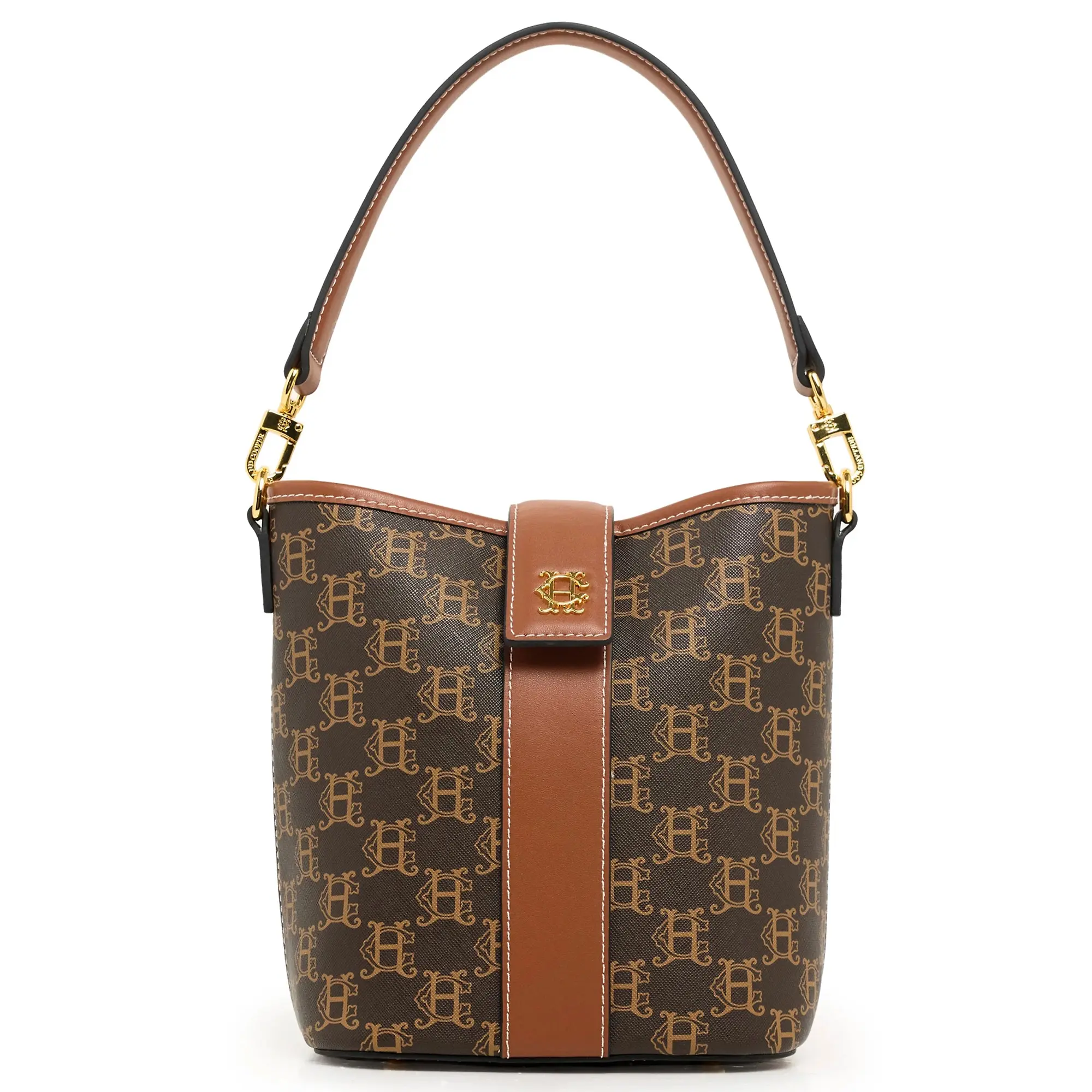 Product image 1 of 10 of Holland Cooper Women's Milan Mini Bucket Bag - Tan Monogram