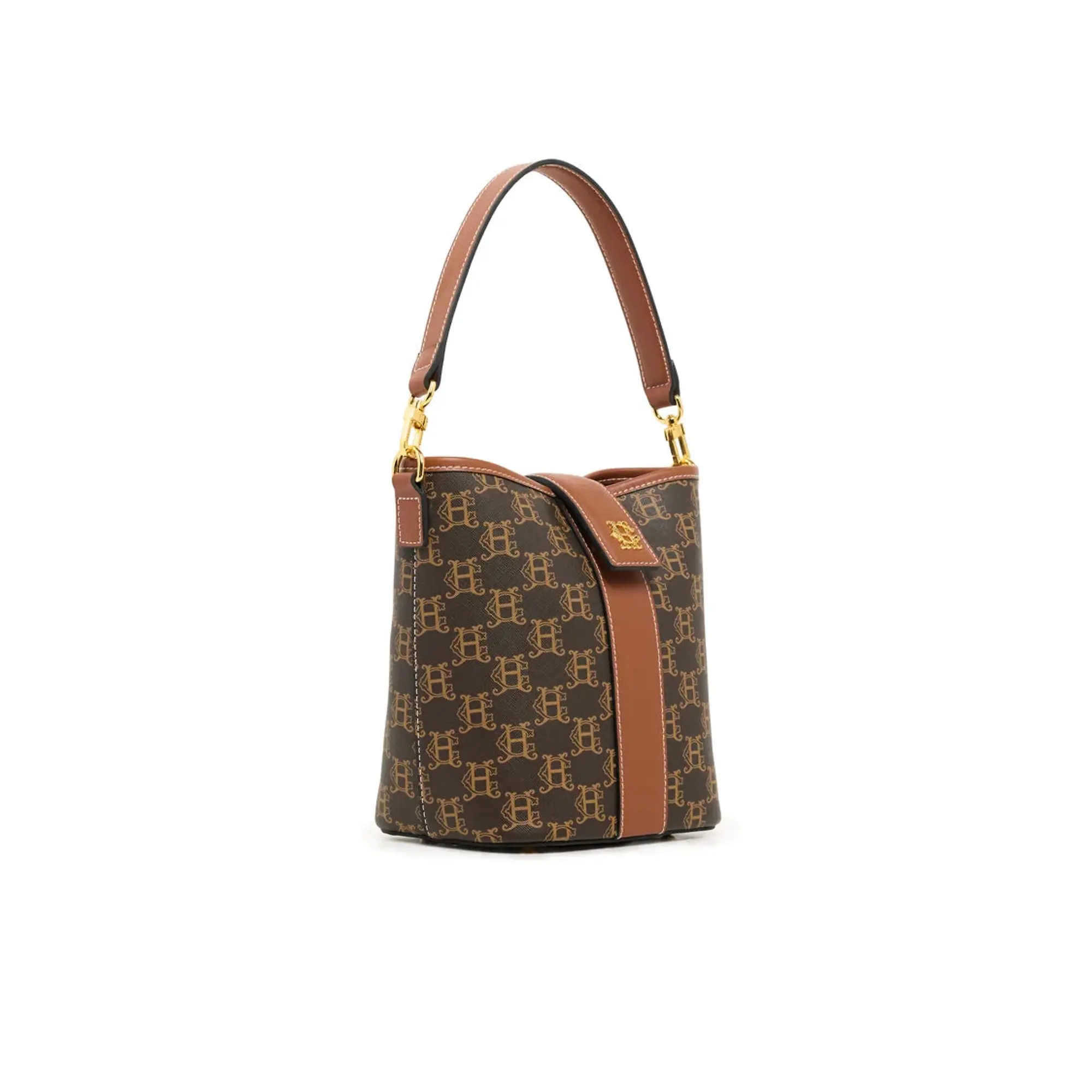 Product image 6 of 10 of Holland Cooper Women's Milan Mini Bucket Bag - Tan Monogram