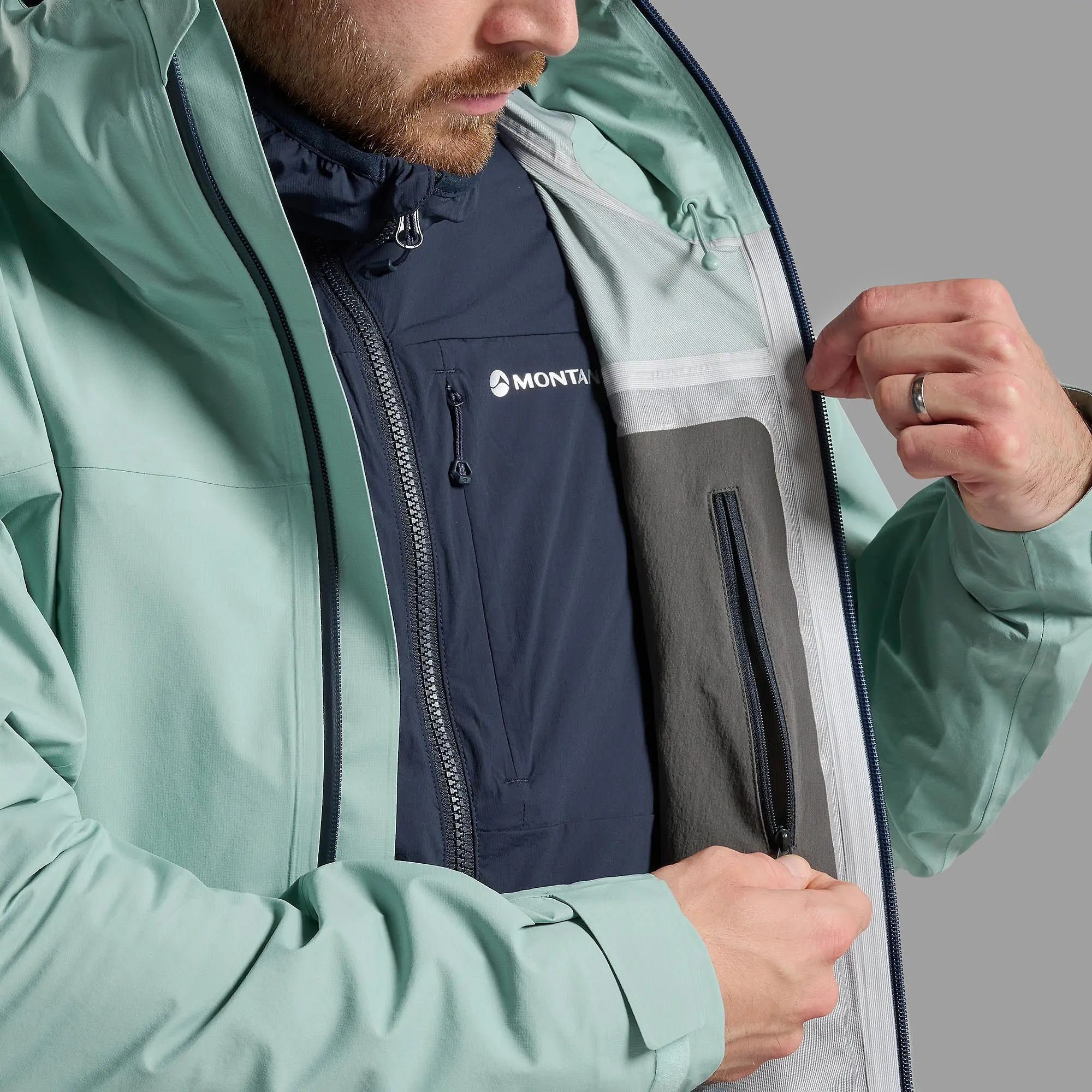 Product image 7 of 10 of Montane Men's Cetus Waterproof Jacket - Sea Mist
