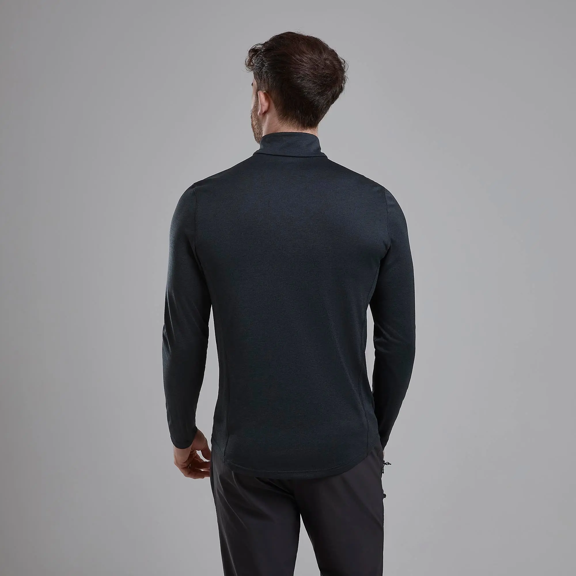 Product image 3 of 3 of Montane Men's Dart Zip Neck Long Sleeved Baselayer - Black