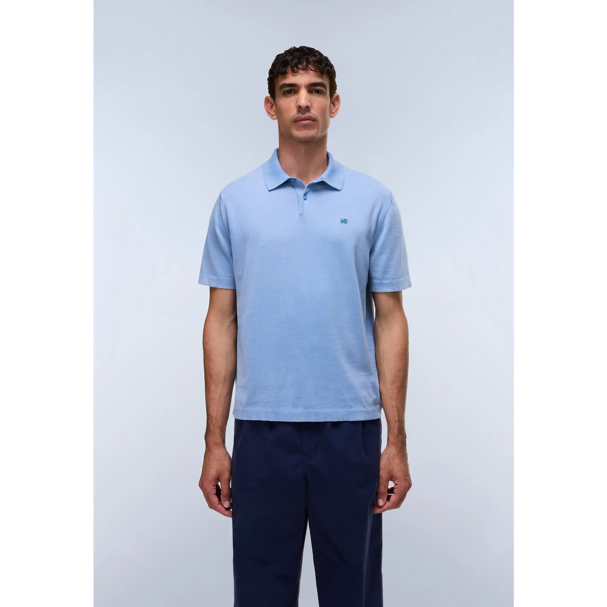 Product image 4 of 6 of Napapijri Men's Hudson Polo Short Sleeve Jumper - Blue Jasper
