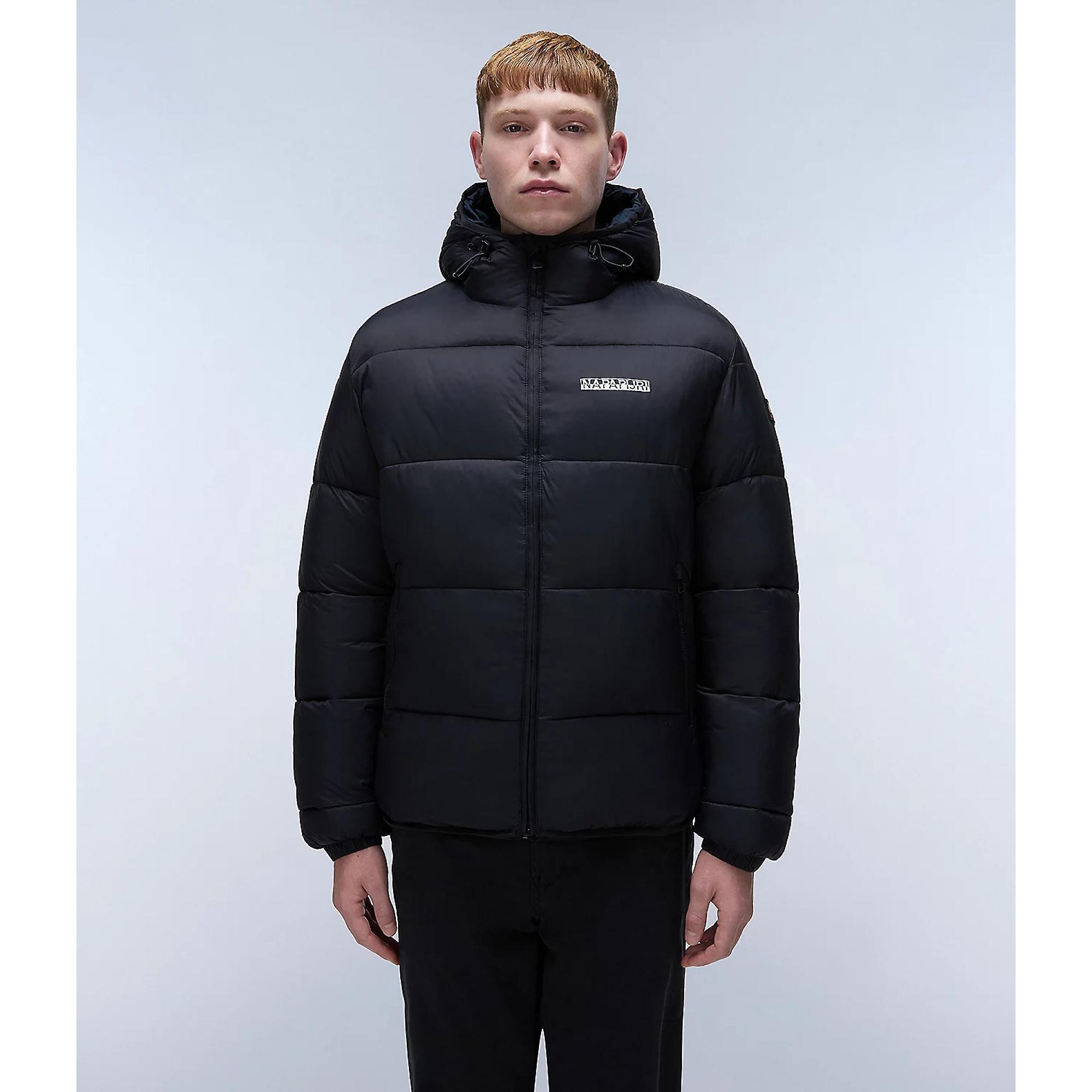 Napapijri Men's Suomi Hooded Puffer Jacket - Black | British Attire
