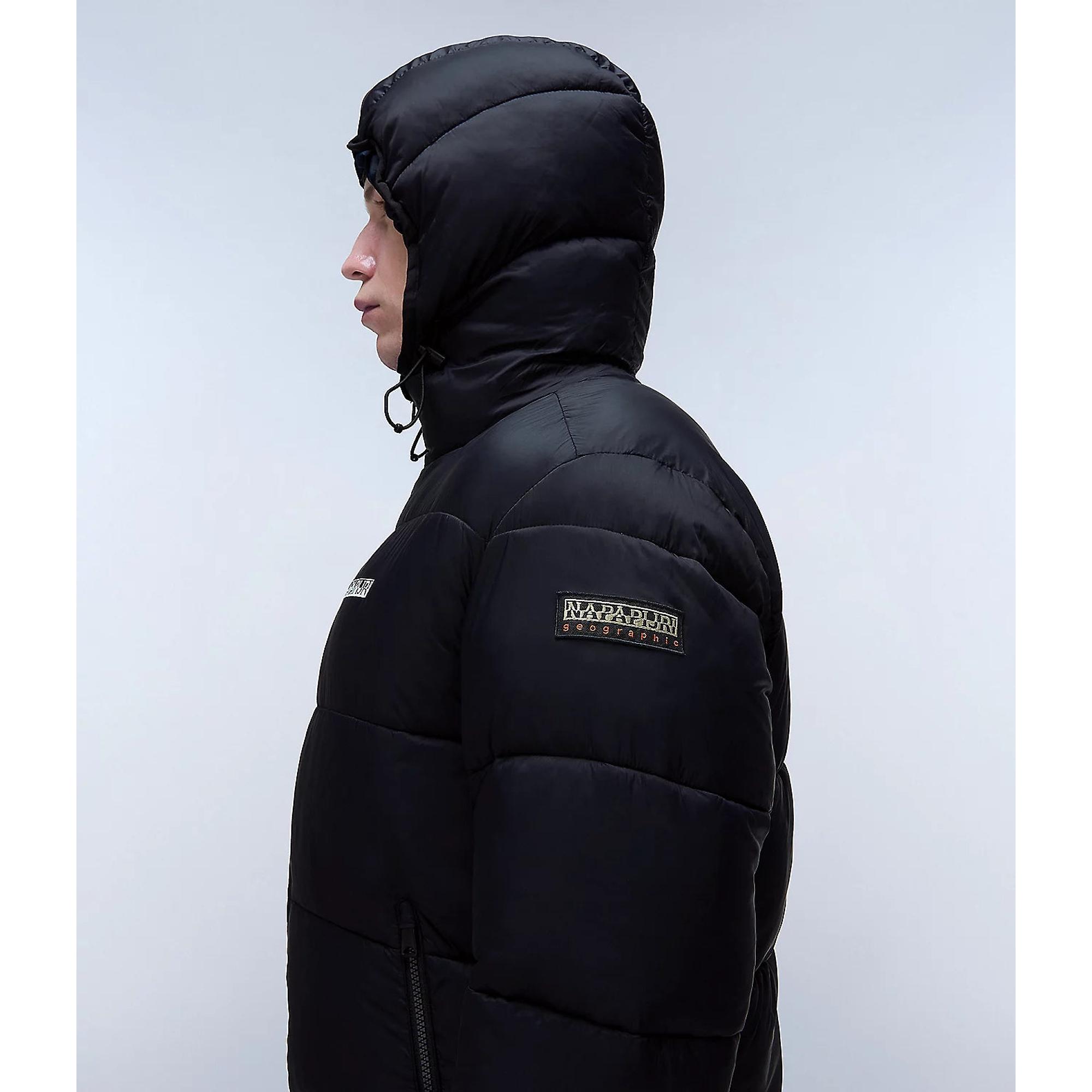 Napapijri Men's Suomi Hooded Puffer Jacket - Black | British Attire