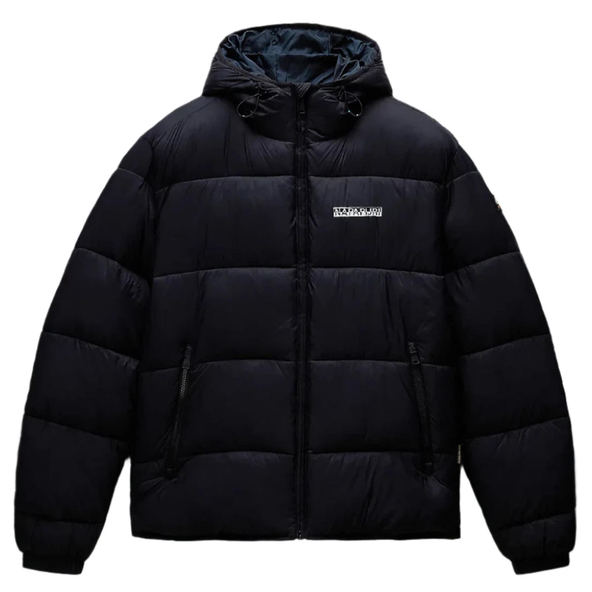 ODYSSEE NAPAPIJRI ジャケット フード付き Napapijri Men's Suomi Hooded Puffer Jacket - Black | British Attire