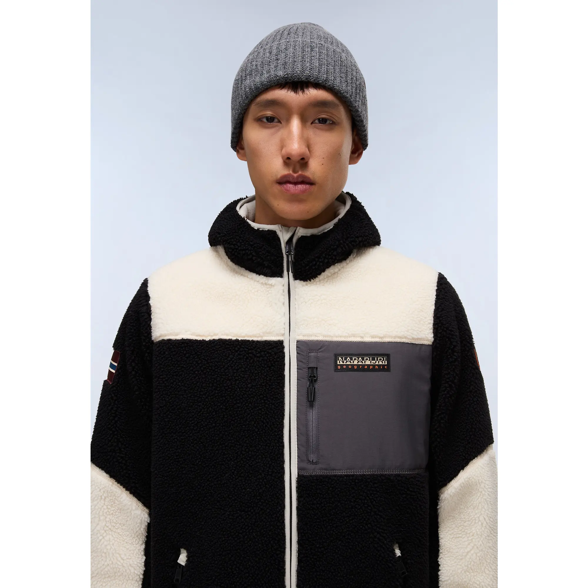 Product image 2 of 9 of Napapijri Men's Yupik Full Zip Hooded Curly Fleece - Multi
