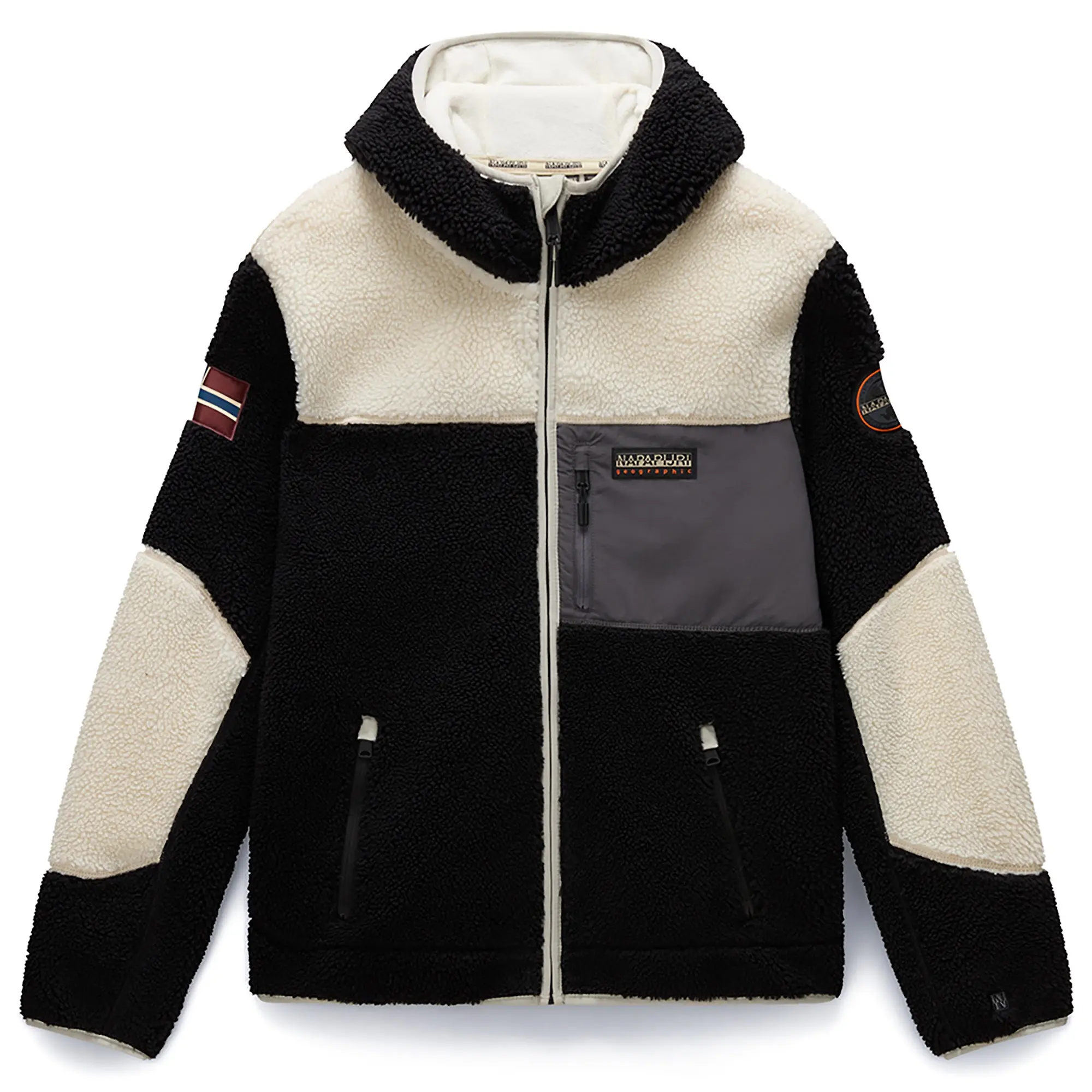 Product image 1 of 9 of Napapijri Men's Yupik Full Zip Hooded Curly Fleece - Multi