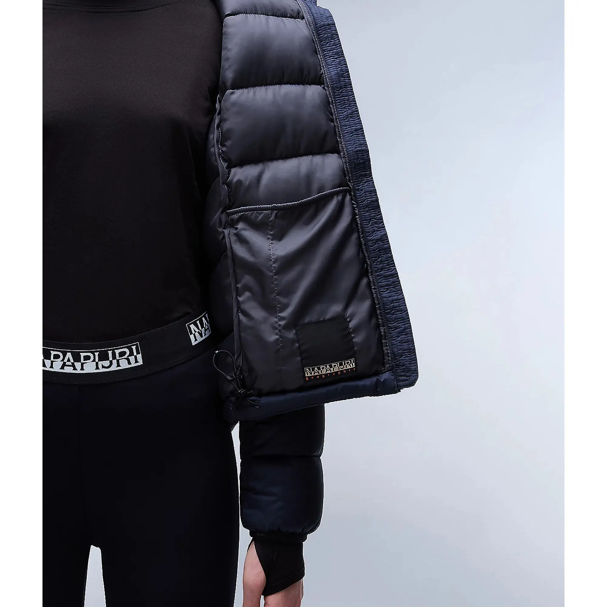 Product image 6 of 7 of Napapijri Women's Aerons Rise Hooded Puffer Jacket - Black