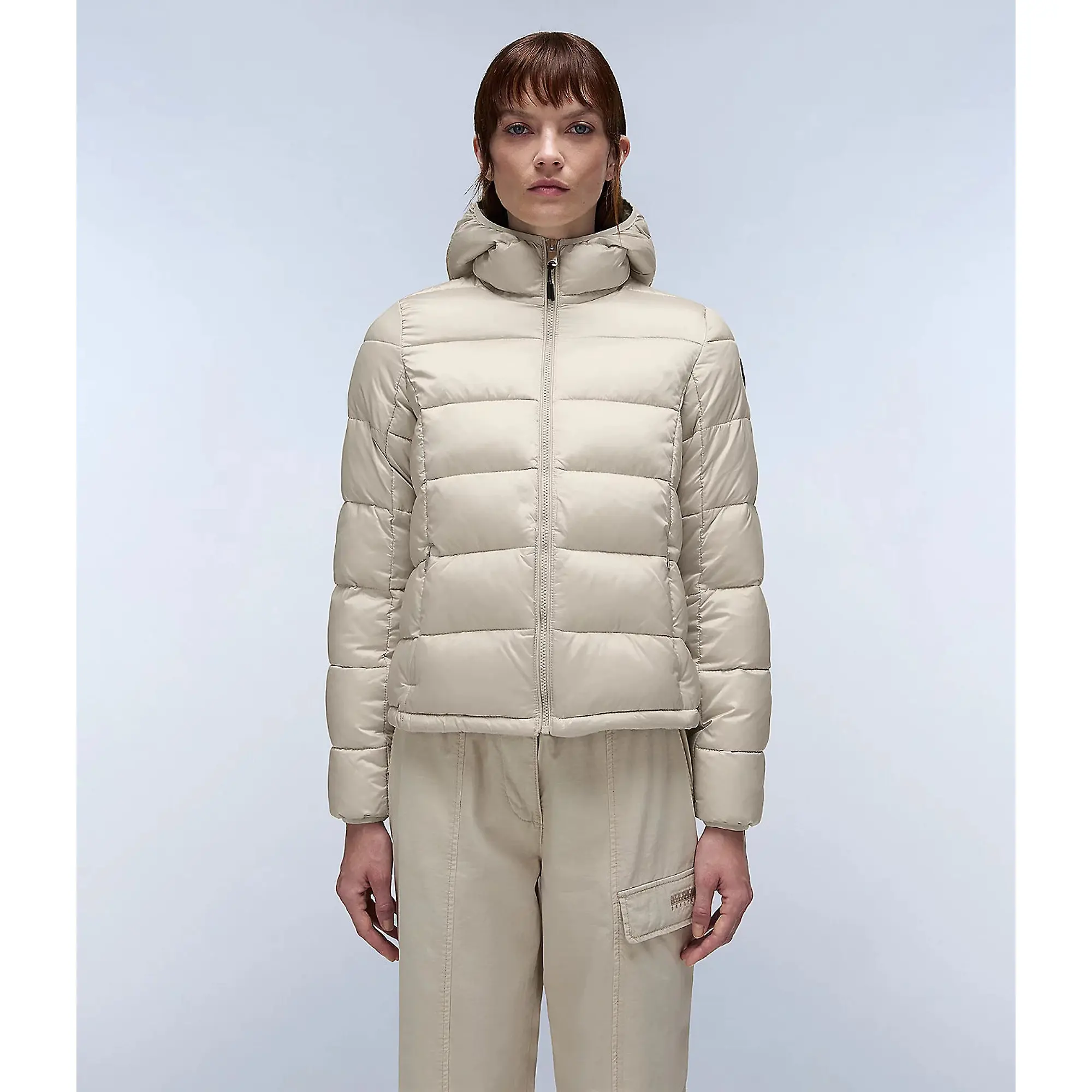 Product image 3 of 7 of Napapijri Women's Aerons Rise Hooded Puffer Jacket - Beige Silver