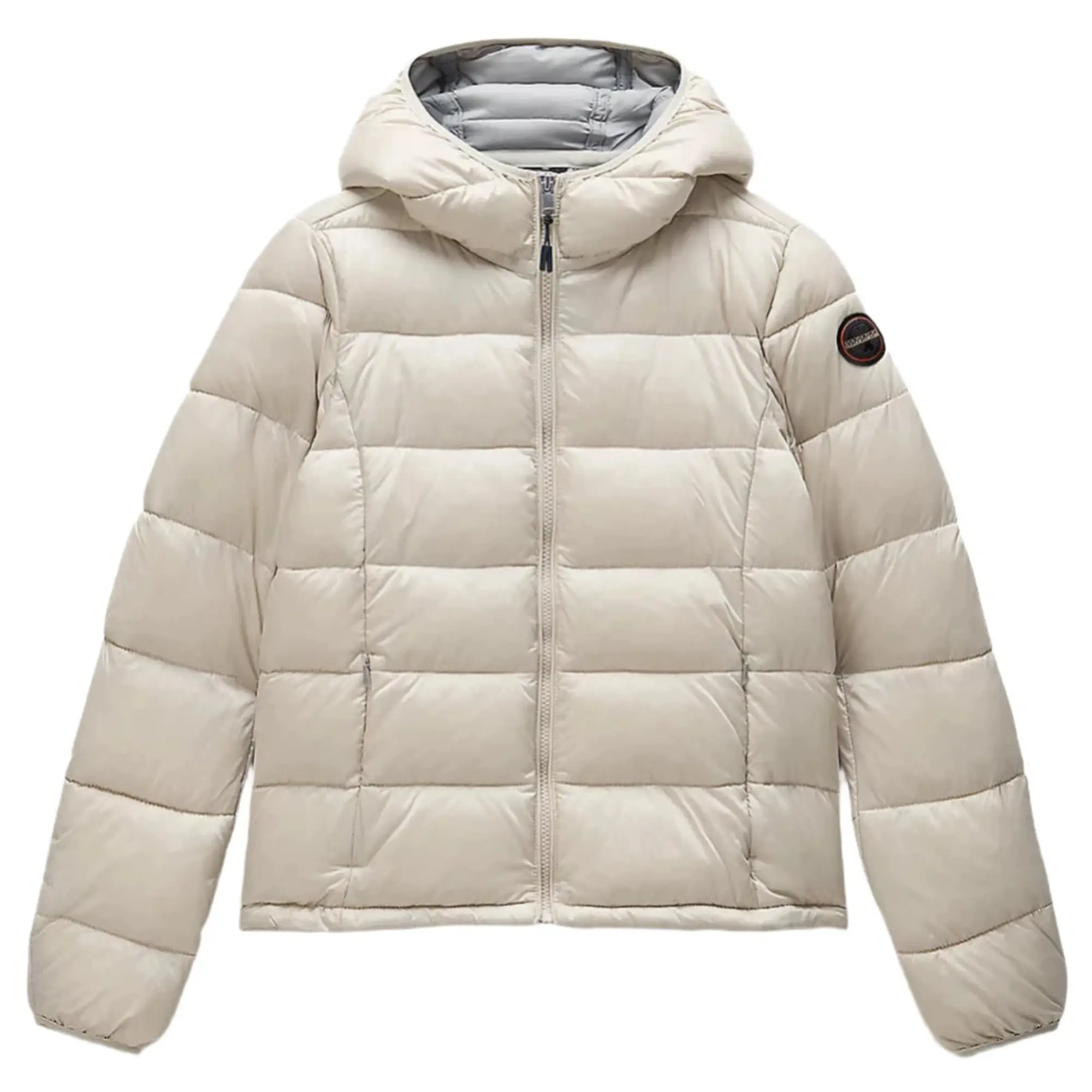 Product image 1 of 7 of Napapijri Women's Aerons Rise Hooded Puffer Jacket - Beige Silver