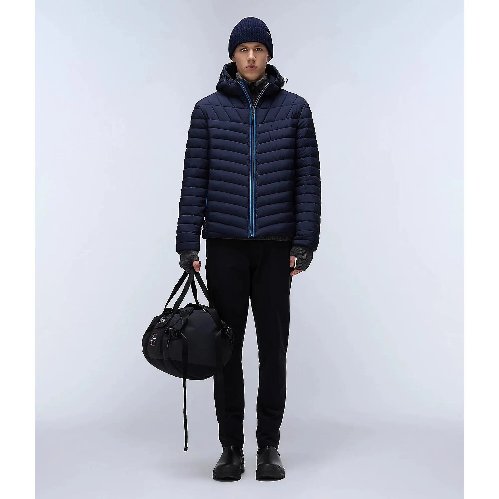 Product image 6 of 8 of Napapijri Men's Lapaz Hooded Puffer Jacket - Blue Marine