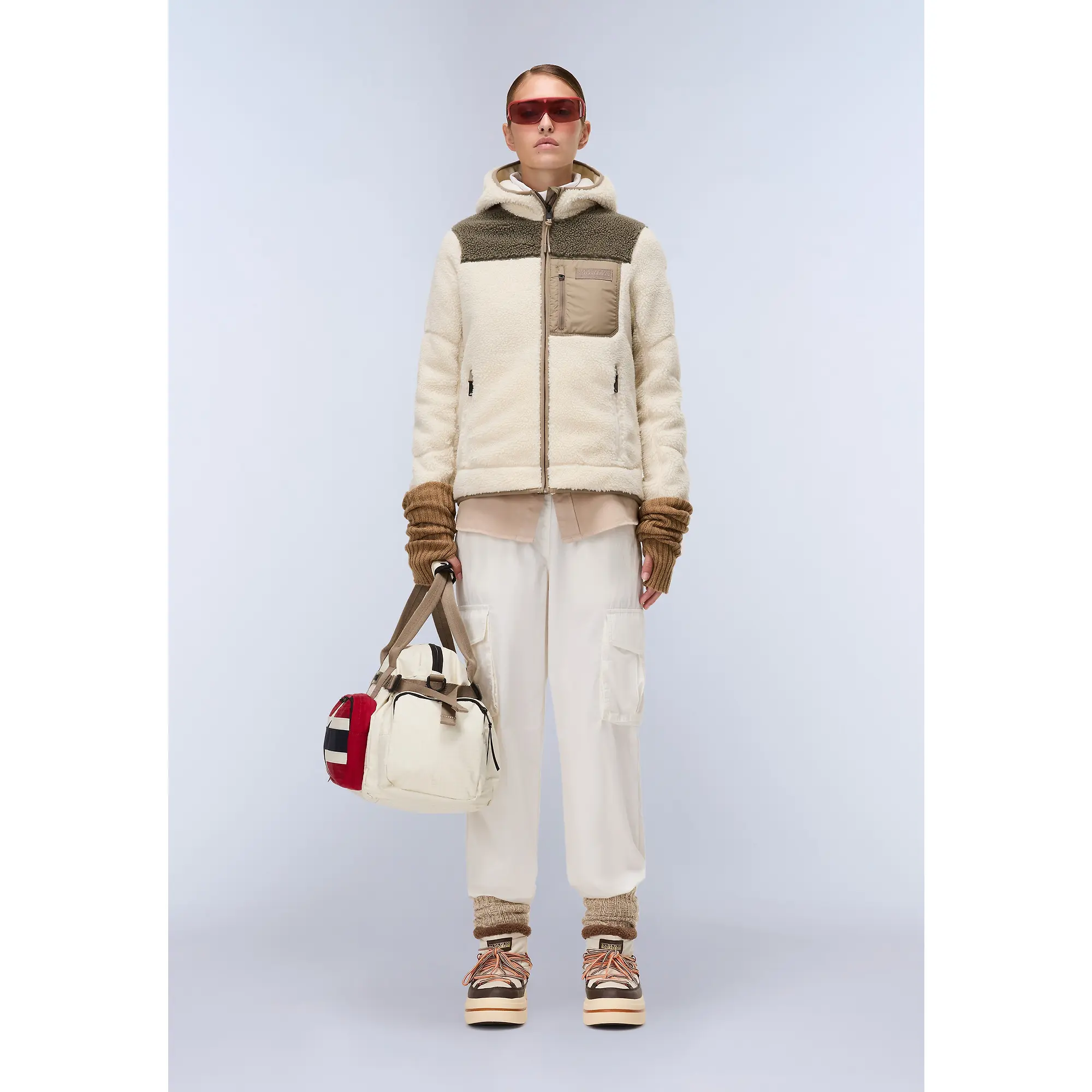 Product image 3 of 5 of Napapijri Women's Yupik Original Hooded Curly Fleece - Beige Dimity