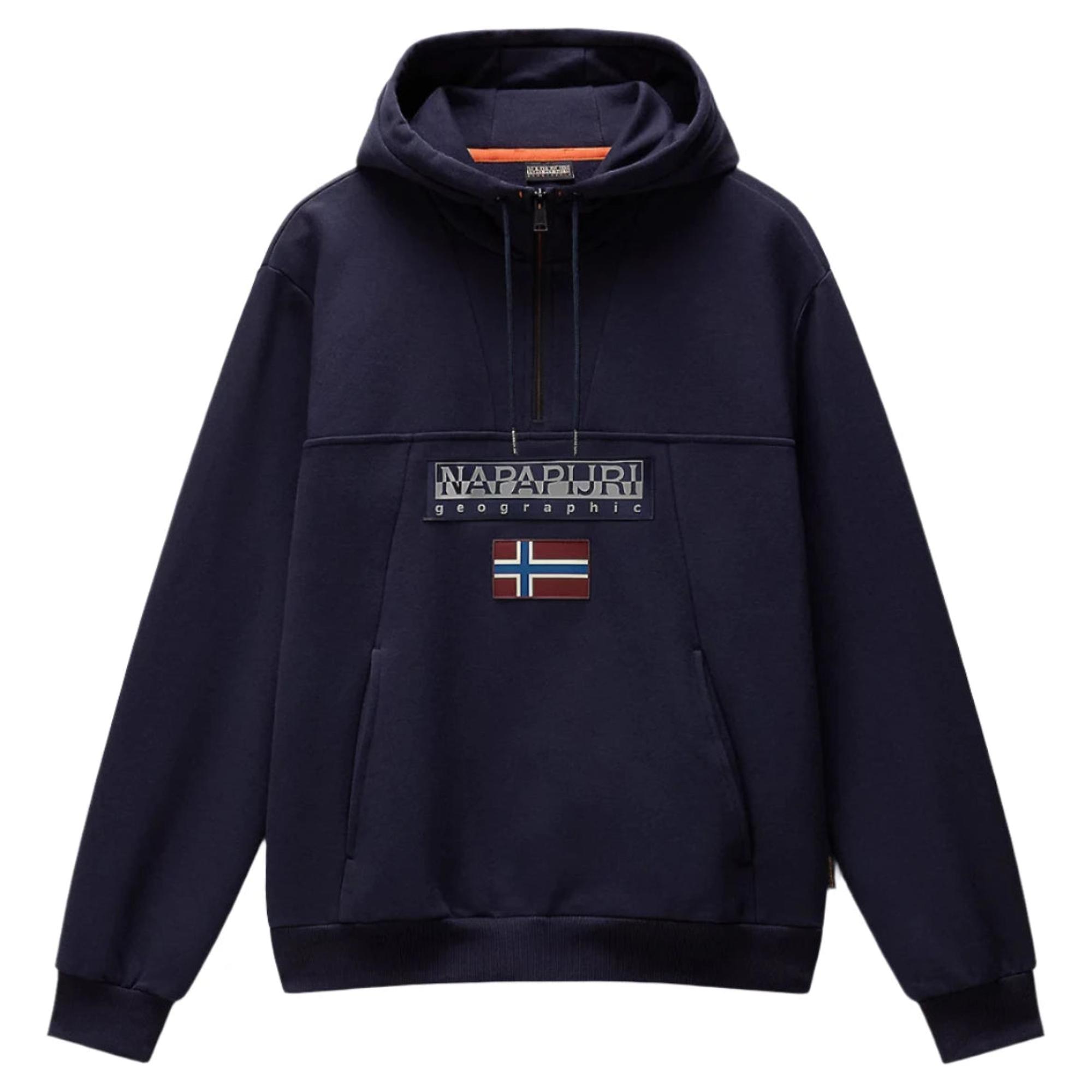 Napapijri Men's Burgee Hoodie - Blue Marine | British Attire