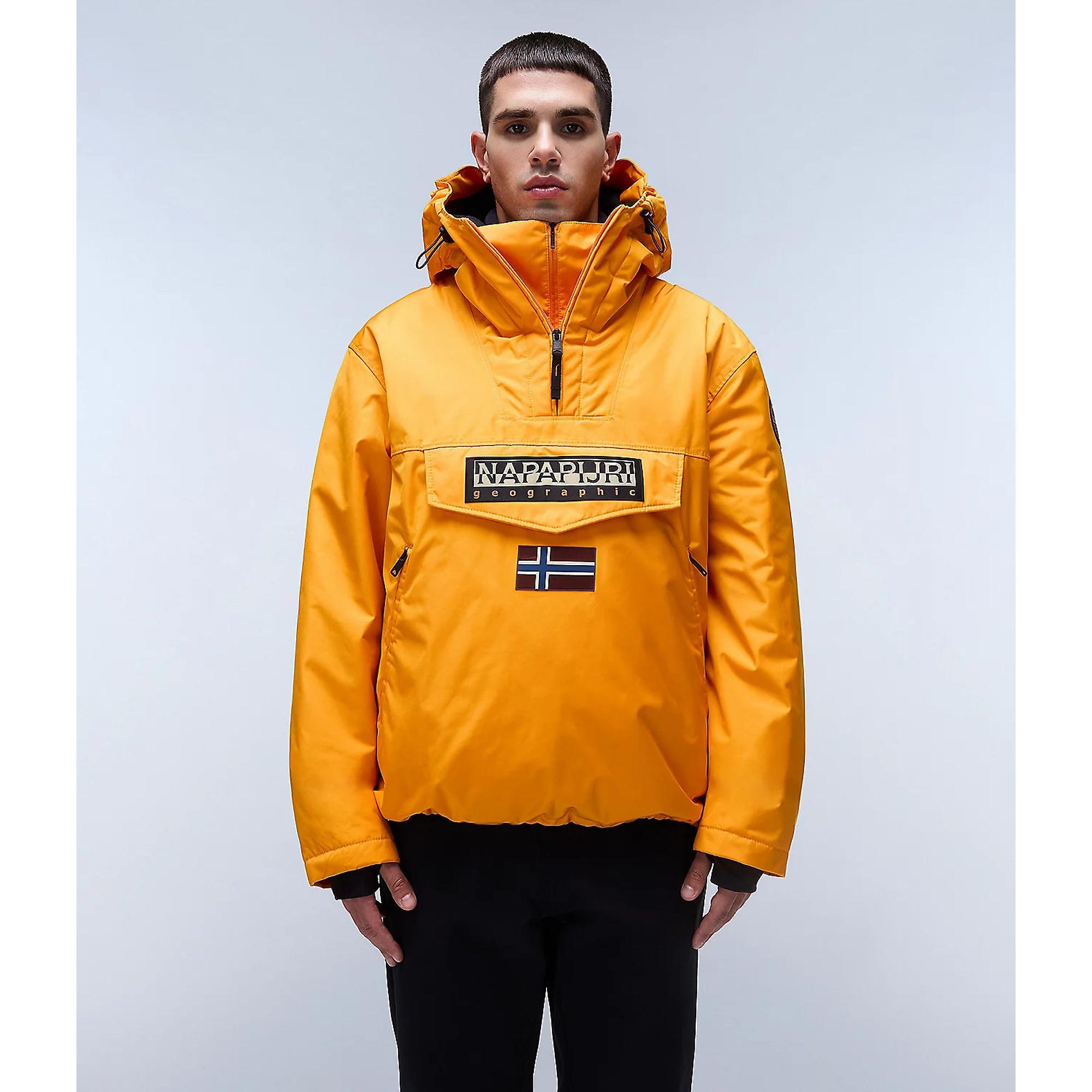 Napapijri Men's Rainforest Next Anorak Jacket - Orange Marigold Napapijri Men's Rainforest Next Anorak Jacket - Orange Marigold