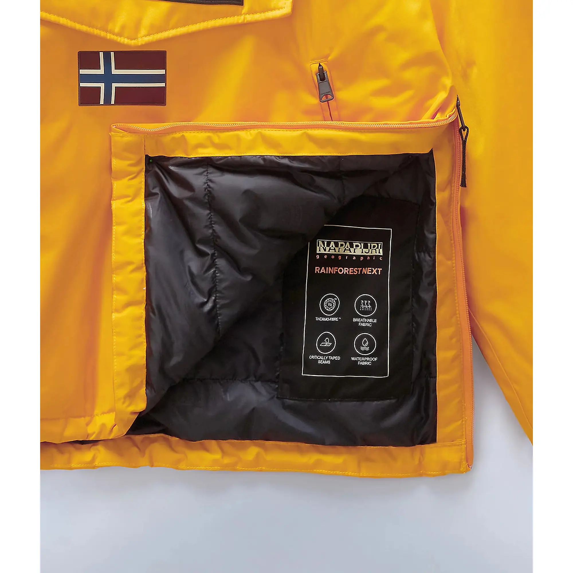 Product image 8 of 11 of Napapijri Men's Rainforest Next Anorak Jacket - Orange Marigold
