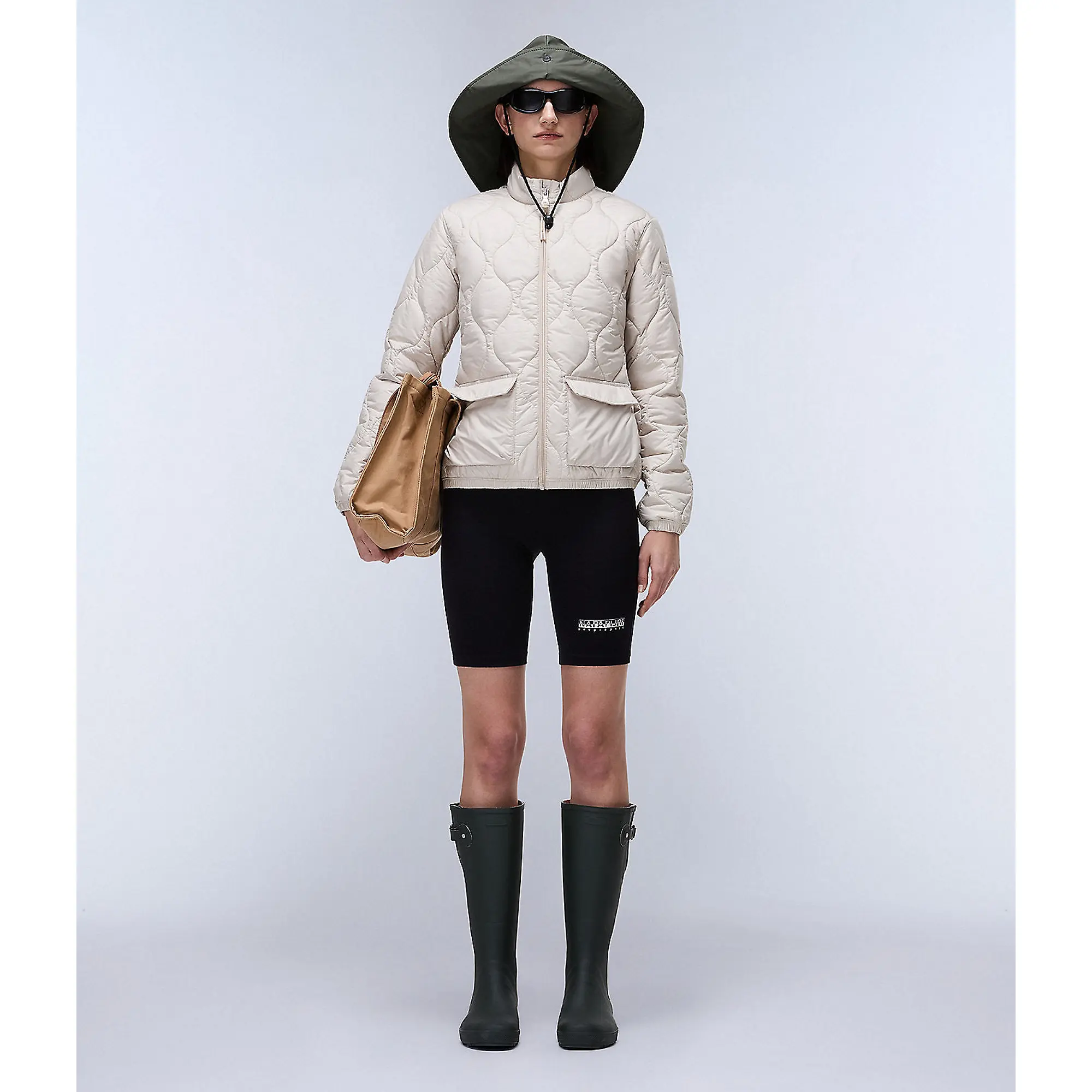 Product image 4 of 9 of Napapijri Women's Belle Short Quilted Jacket - Beige Silver