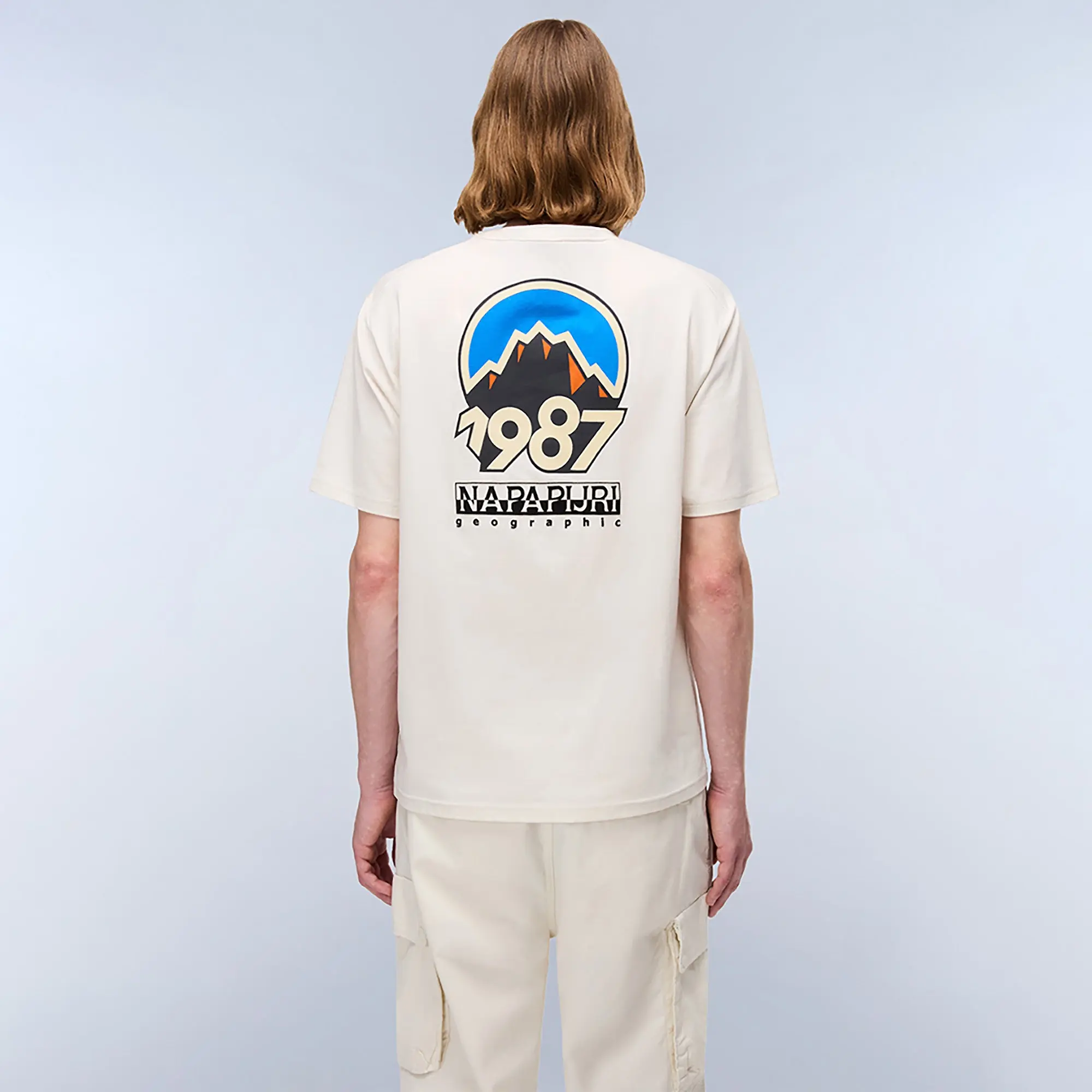 Product image 2 of 6 of Napapijri Men's Montepianna Flock Print T-Shirt - Beige Dimity