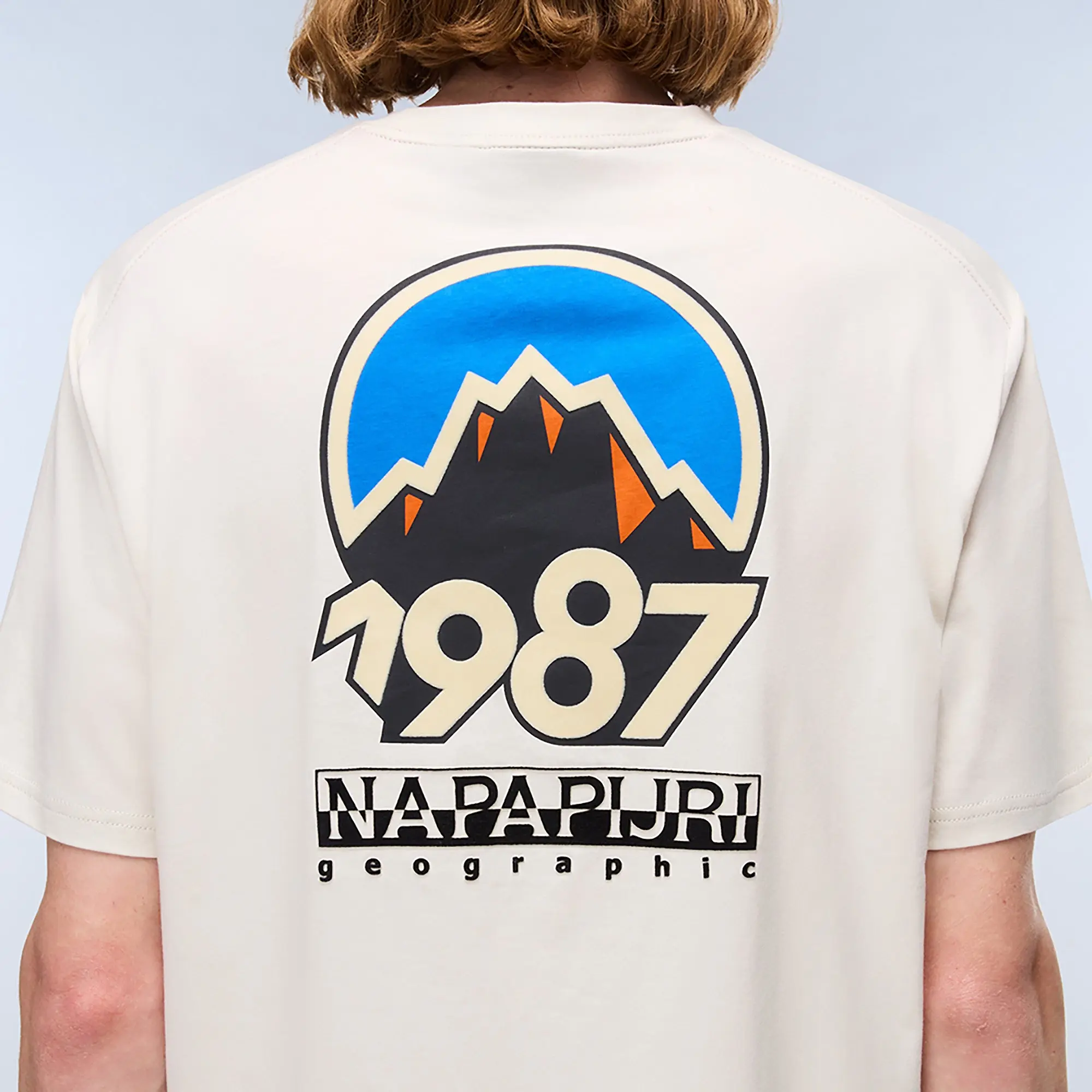 Product image 5 of 6 of Napapijri Men's Montepianna Flock Print T-Shirt - Beige Dimity