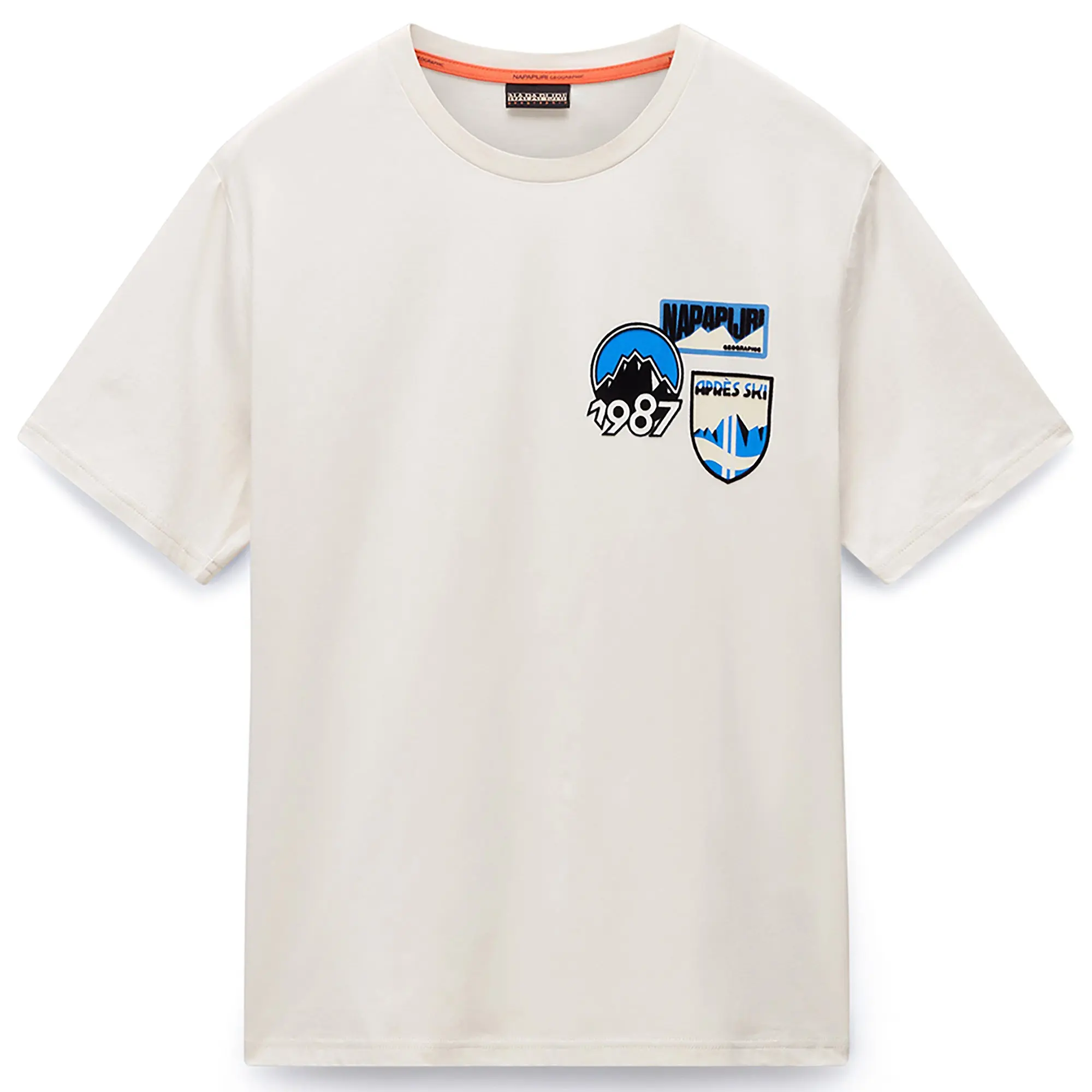 Product image 1 of 6 of Napapijri Men's Montepianna Flock Print T-Shirt - Beige Dimity