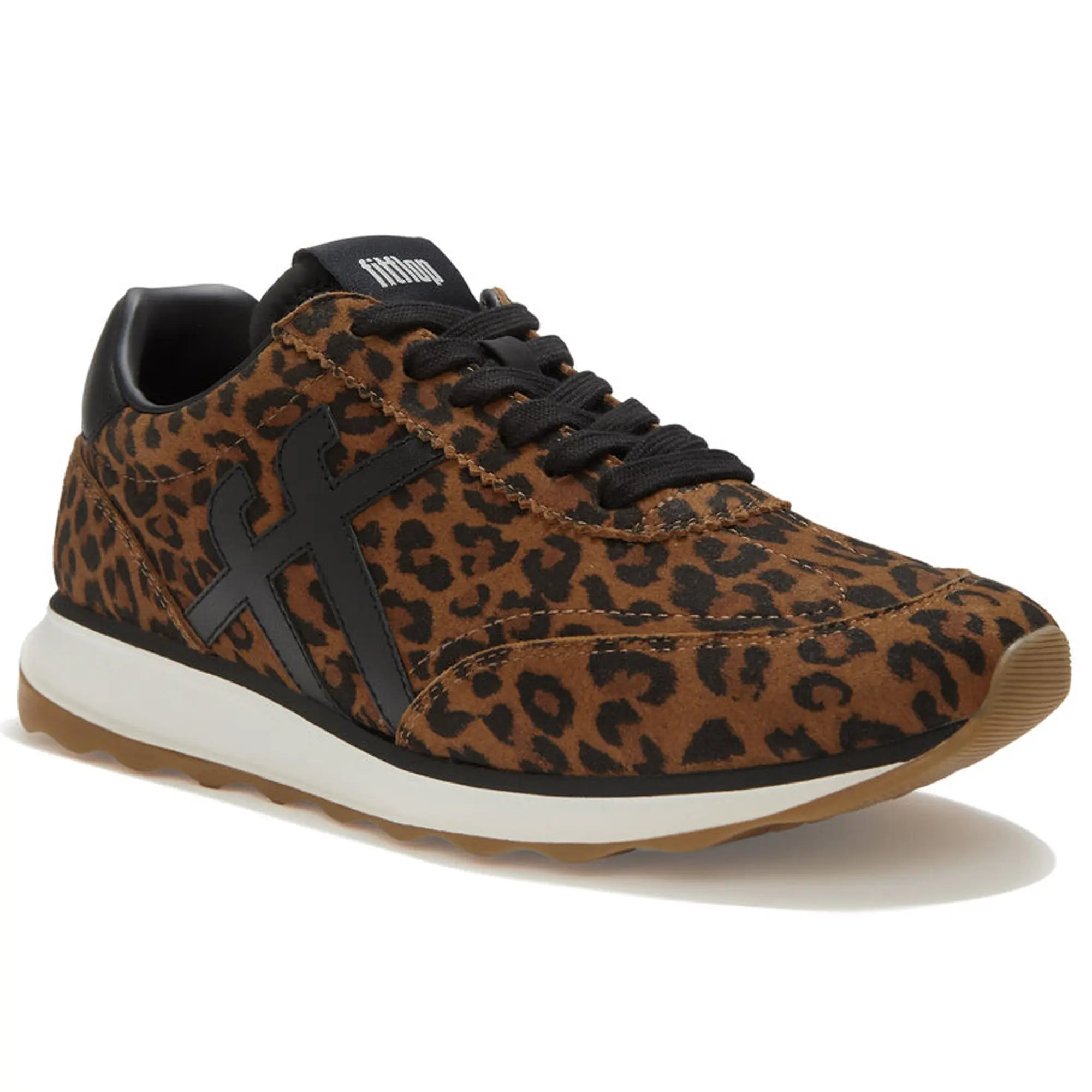 Product image 1 of 10 of FitFlop Women's Retro-Q FF Suede Trainers - Leopard Print