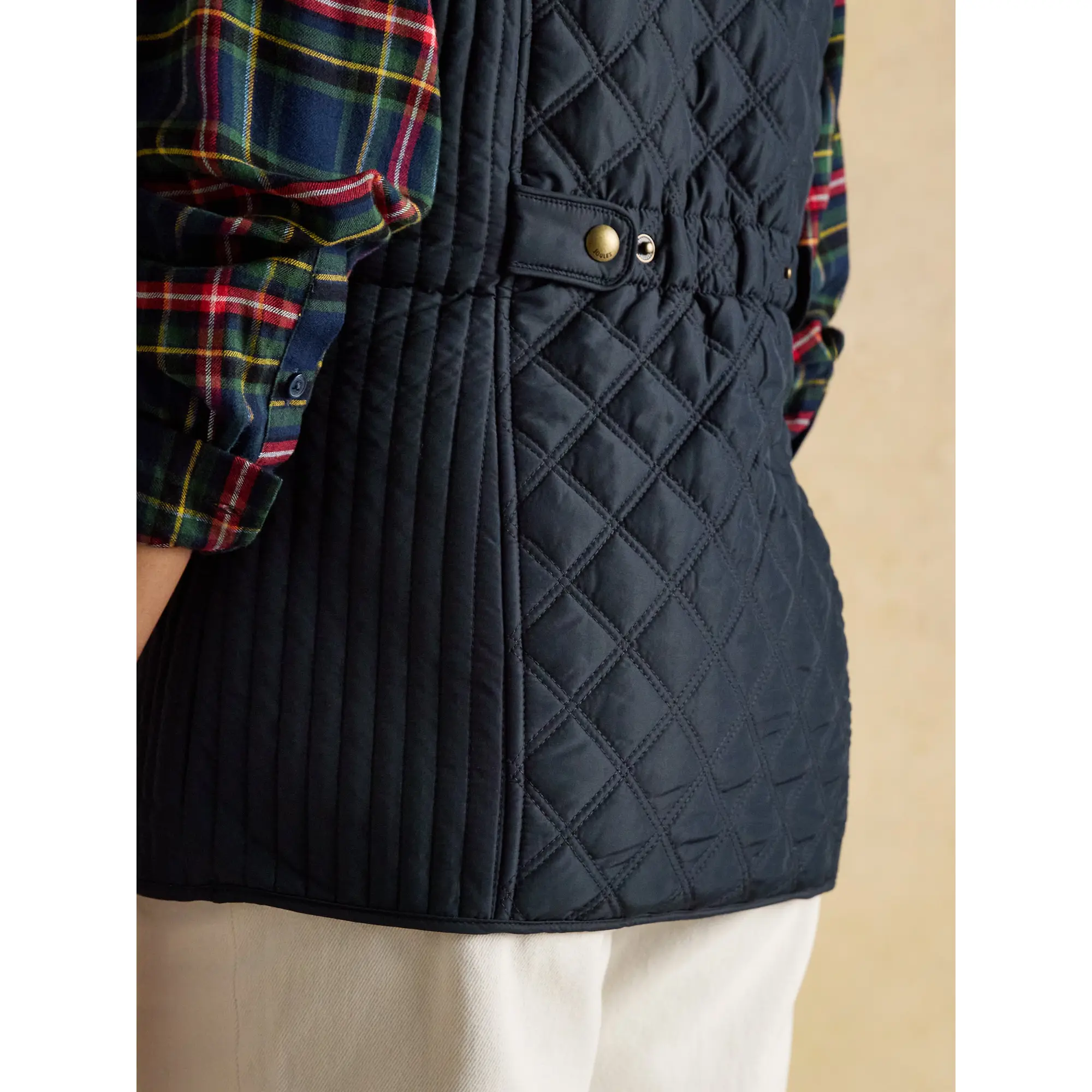 Product image 6 of 19 of Joules Women's Minx Showerproof Diamond Quilted Gilet - Navy Blue