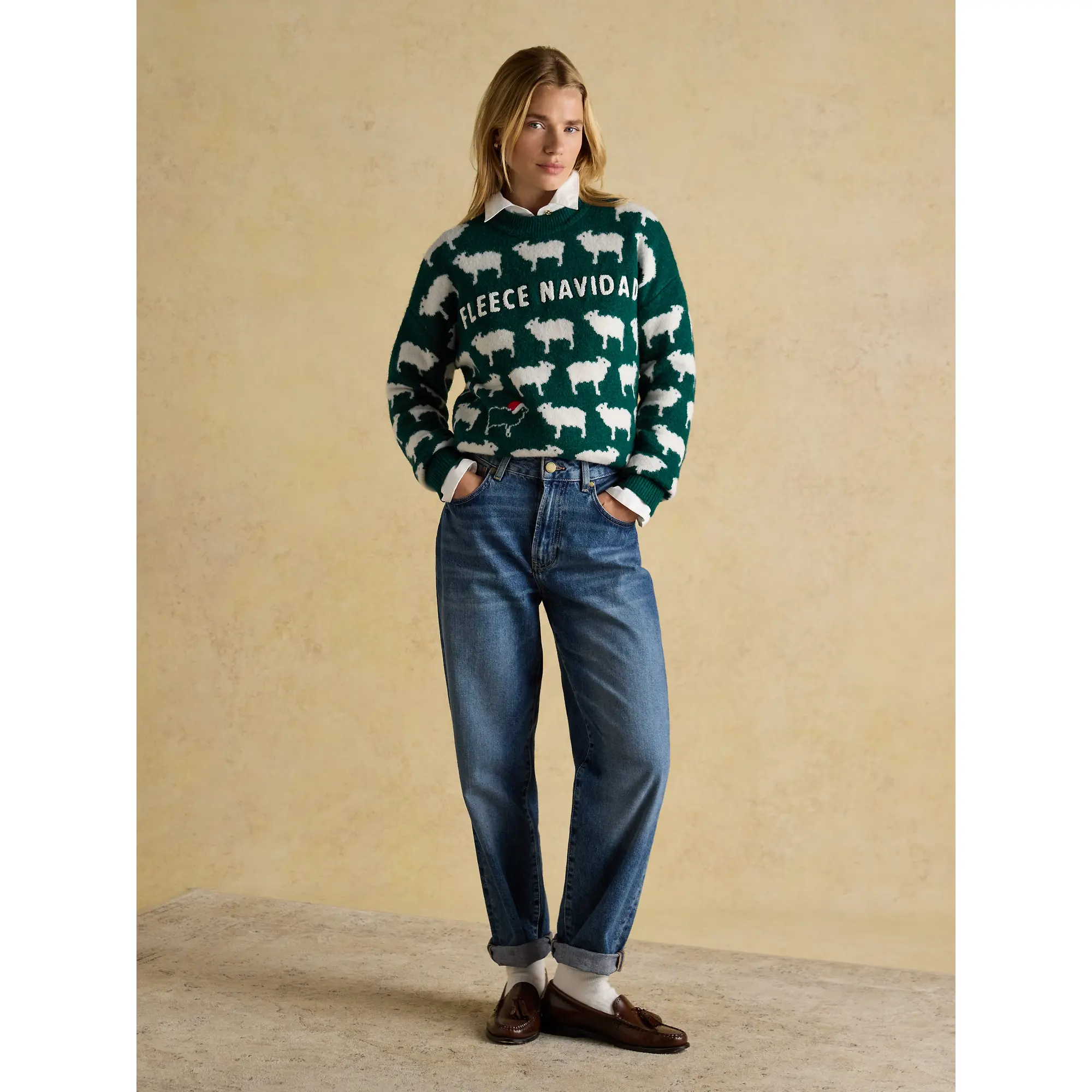 Product image 5 of 6 of Joules Women's Fleece Navidad Intarsia Christmas Jumper - Green
